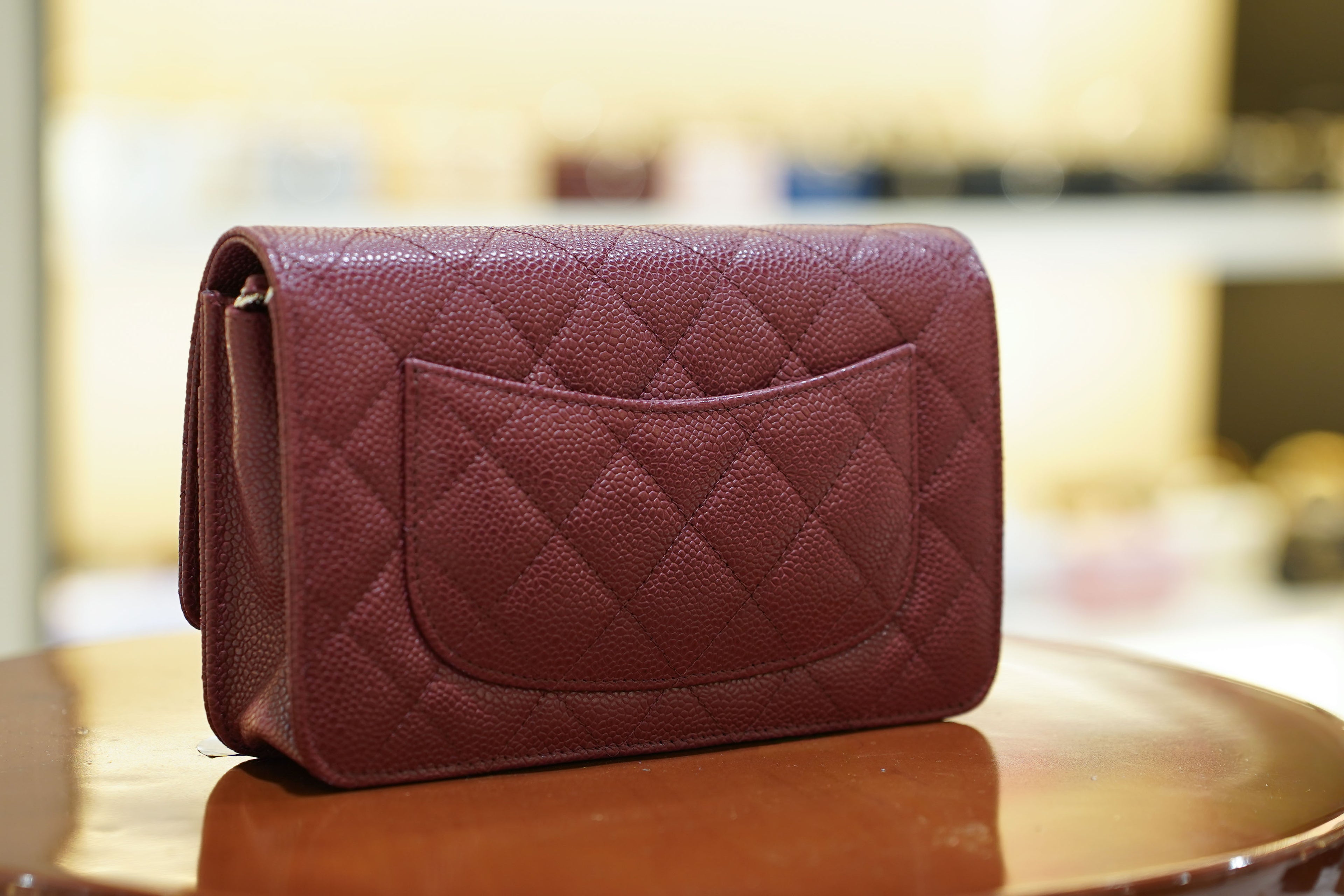 Chanel | Wallet on Chain – Caviar – Burgundy – Gold Hardware