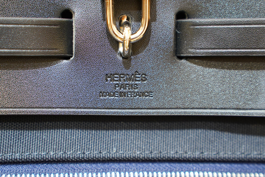 Hermes | Herbag Large – Canvas – Navy – Silver Hardware