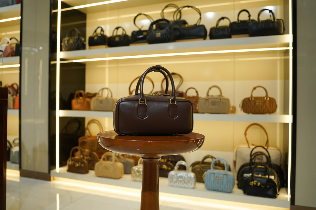 Miu Miu | Arcadie (Large) – Leather – Brown – Gold Hardware