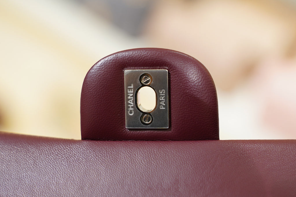 Chanel | Classic Flap Bag – Medium – Lambskin – Burgundy – Silver Hardware