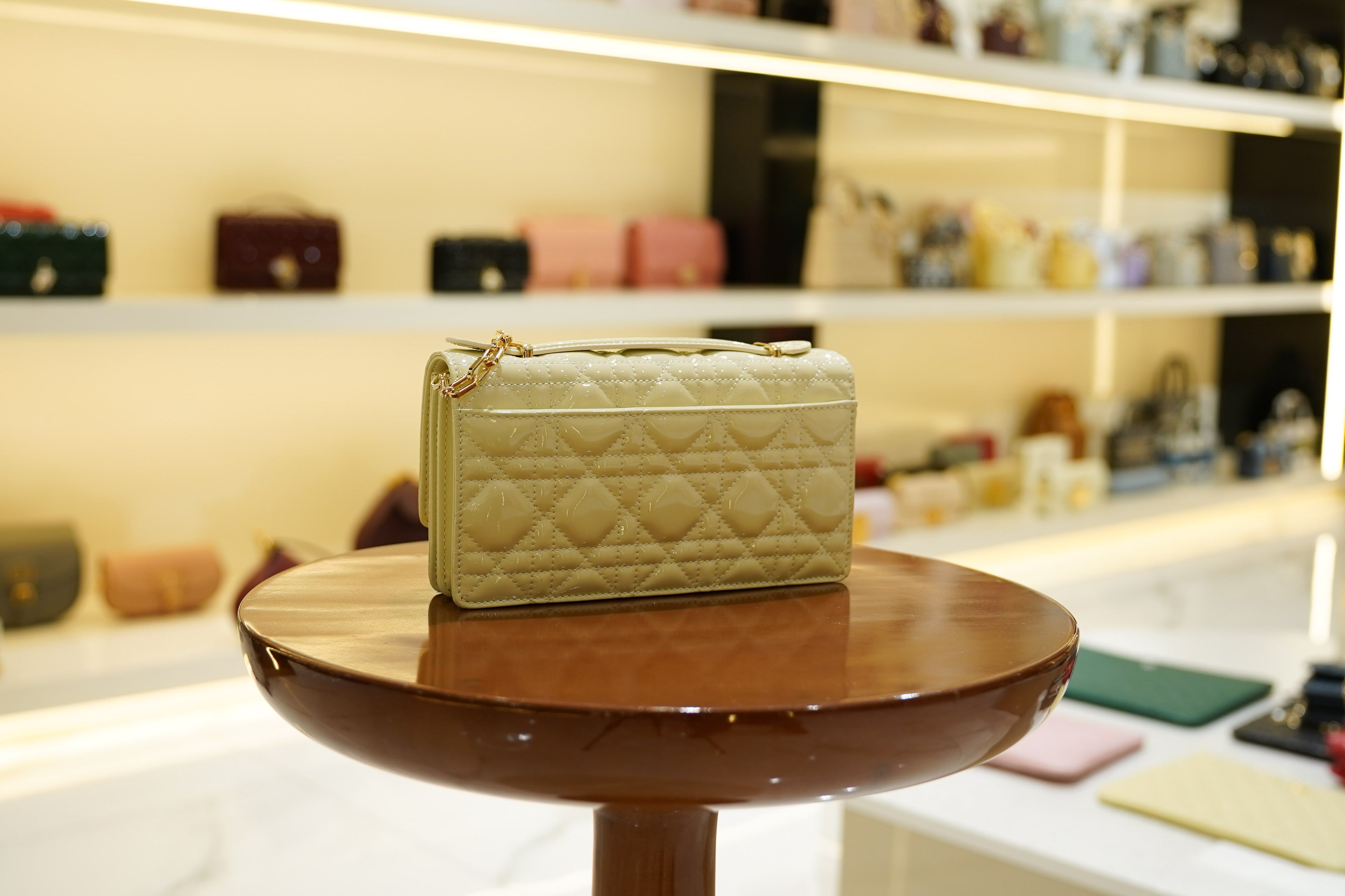 Dior | My Dior Mini Bag – Patent Leather – Light Green – Gold Hardware