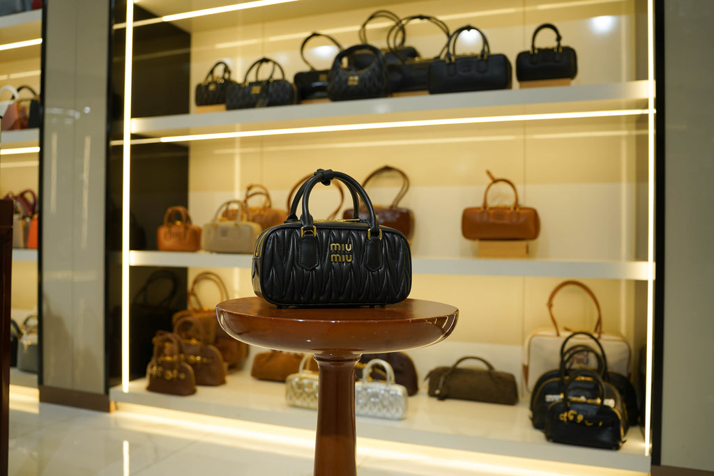 Miu Miu | Arcadie (Medium) – Matelassé – Black – Gold Hardware