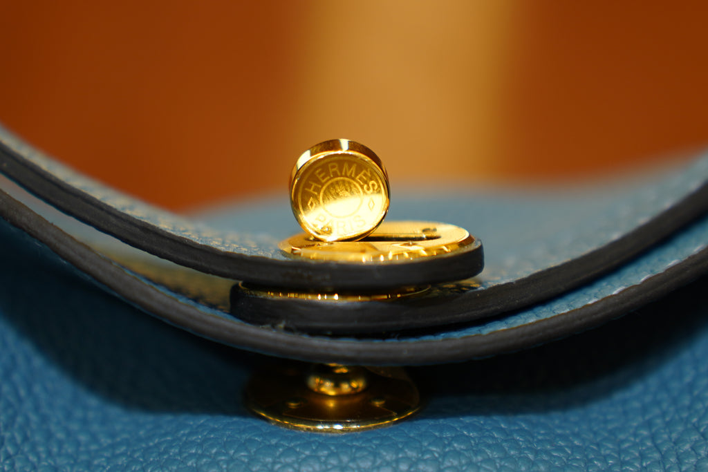 Hermes | Lindy Mini – Togo – Blue – Gold Hardware