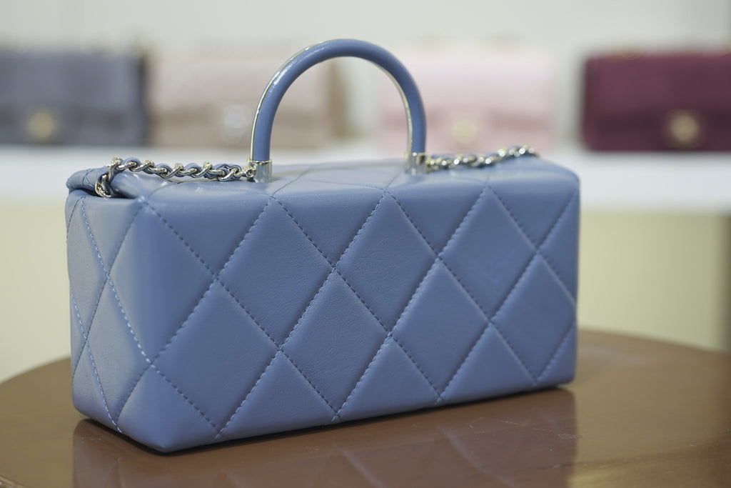 Chanel | Box Bag – Medium – Lambskin – Blue – Gold Hardware