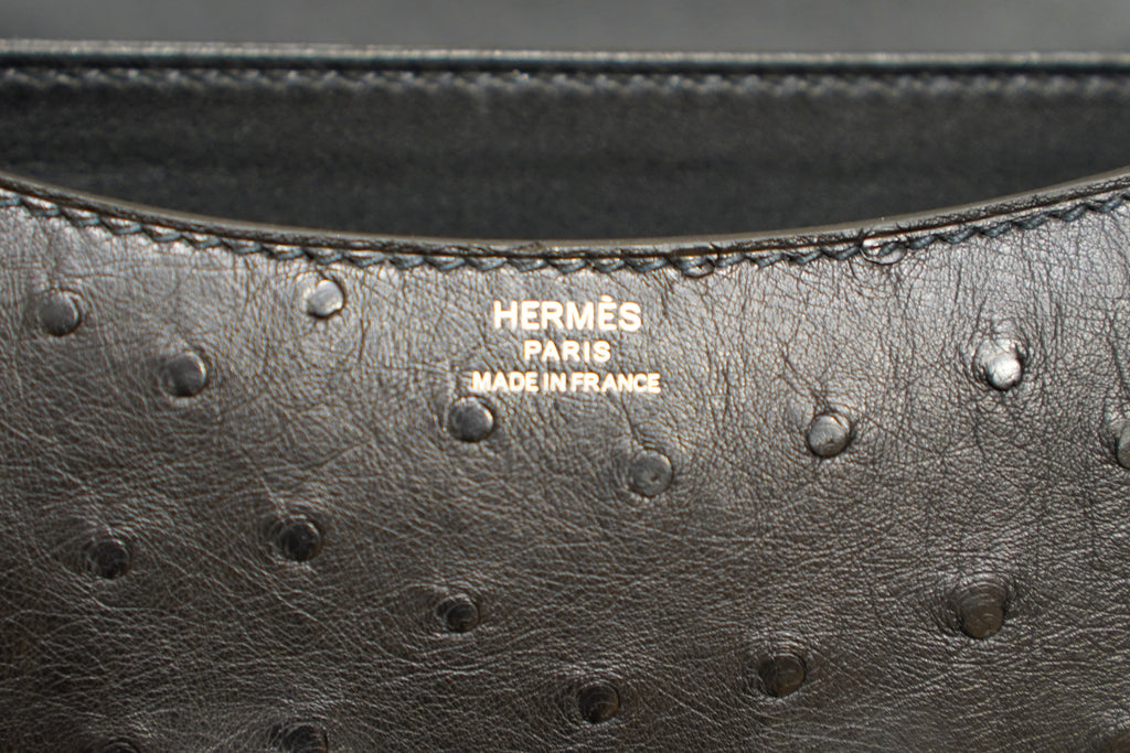 Hermes | Constance – Ostrich Leather – Black – Silver Hardware