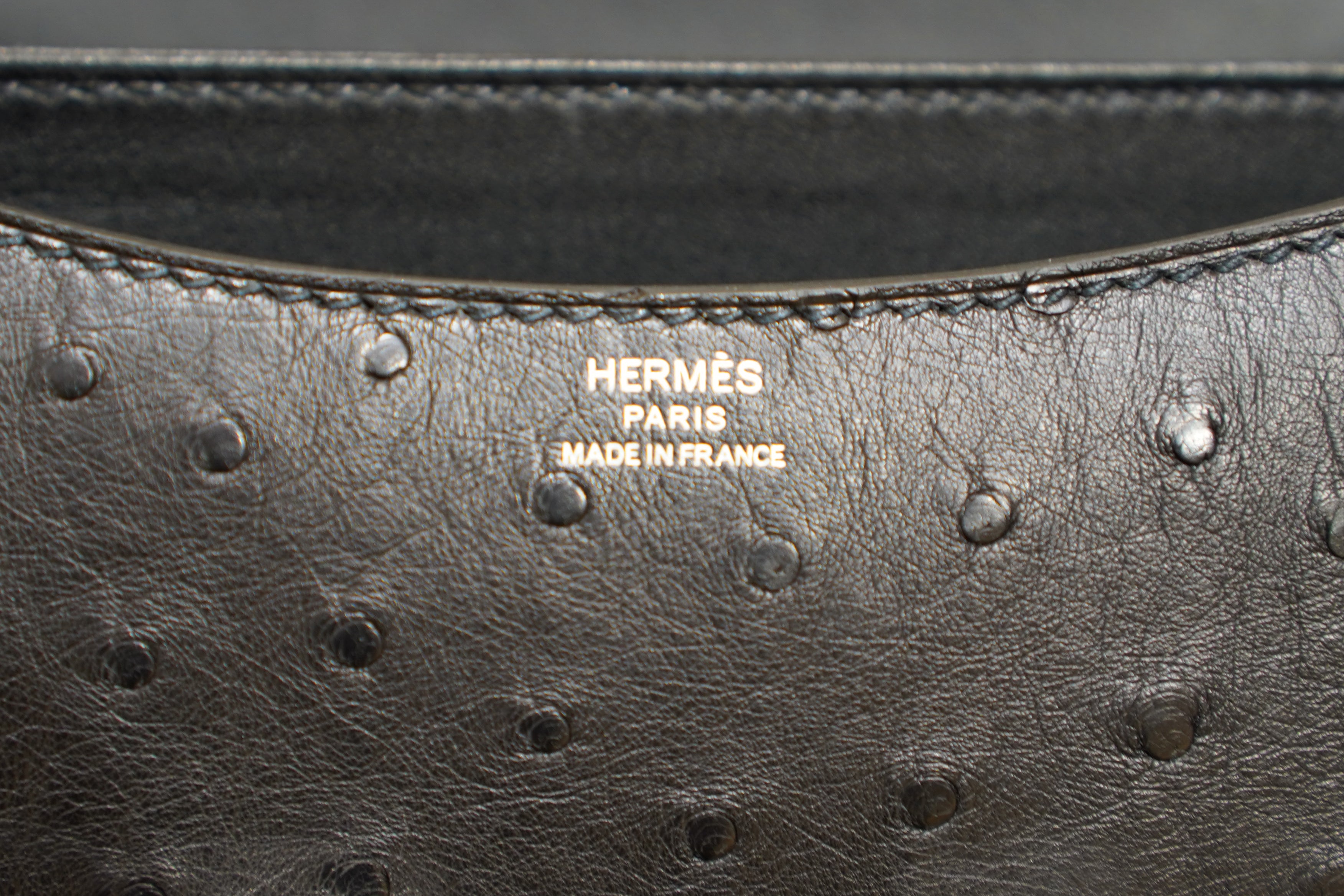 Hermes | Constance – Ostrich Leather – Black – Silver Hardware