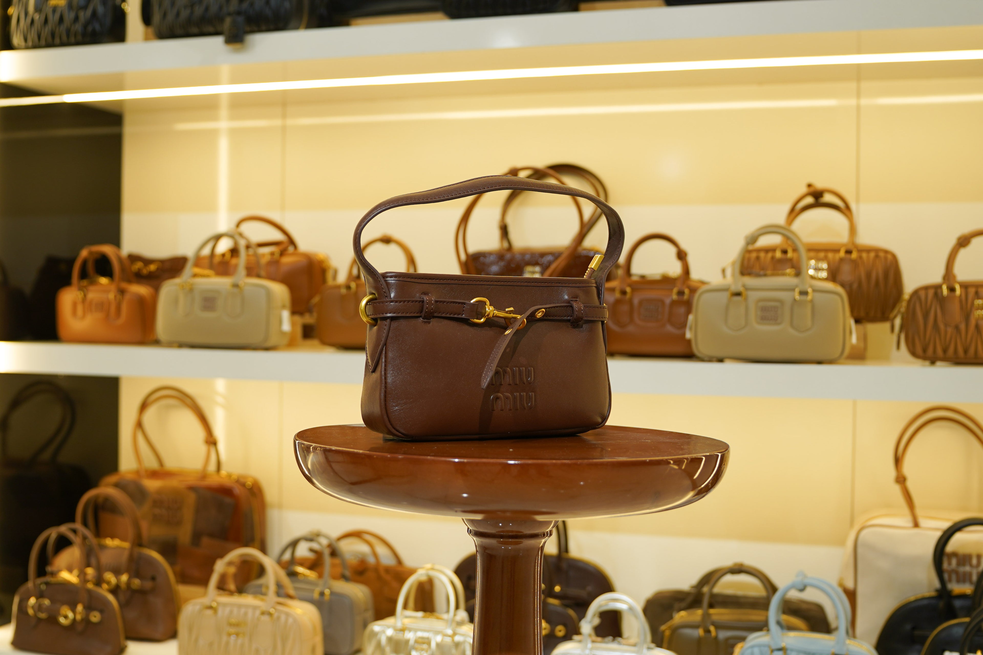 Miu Miu | Mini Bag (Mini) – Leather – Brown – Gold Hardware