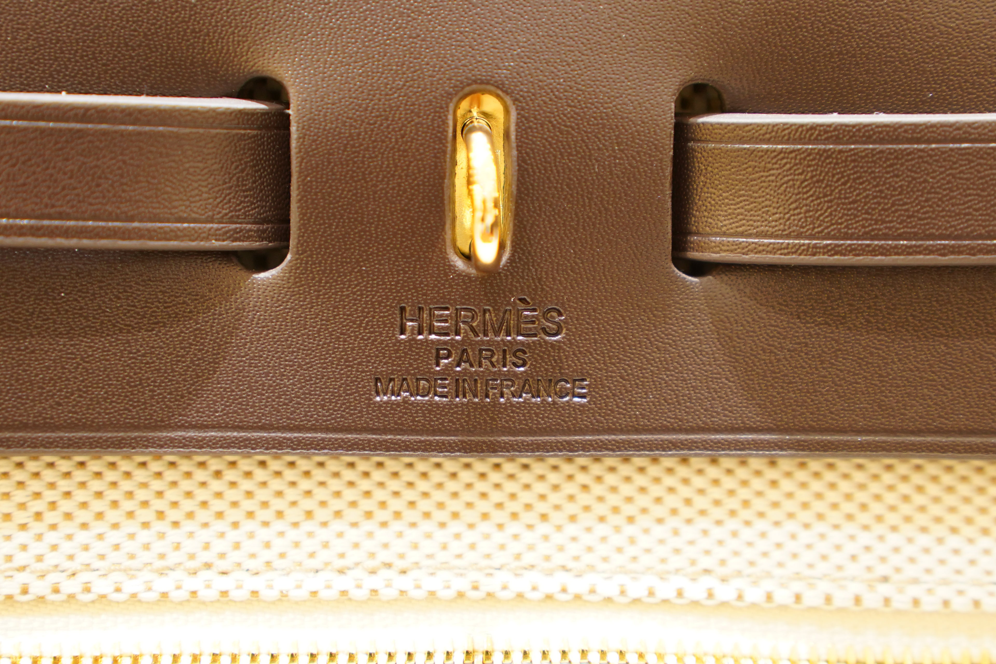 Hermes | Herbag Medium – Canvas – Beige – Gold Hardware
