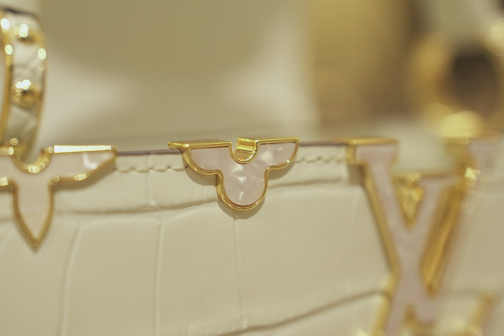 Louis Vuitton | Capucines – Crocodile Leather – White – Gold Hardware