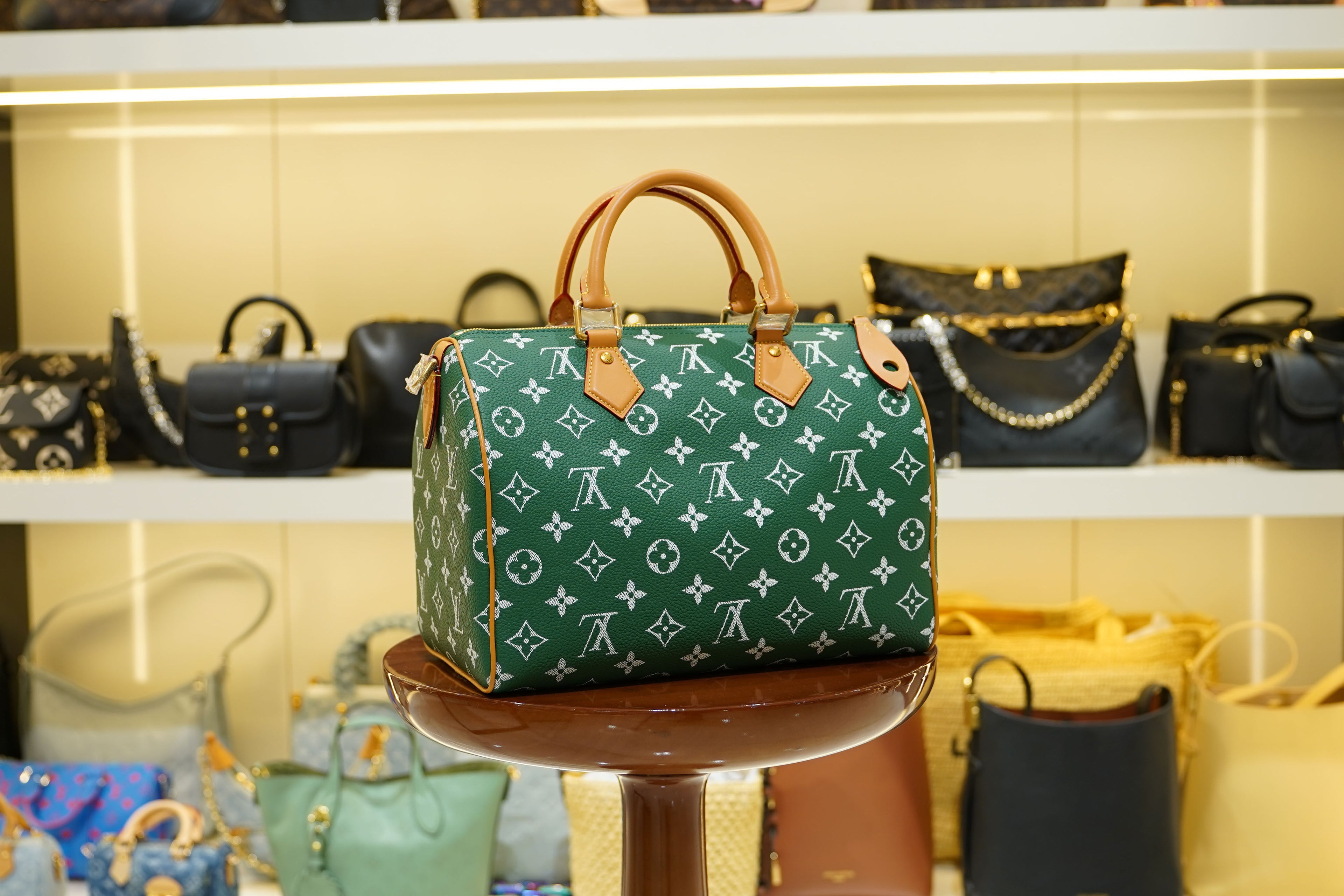 Louis Vuitton | Speedy – Canvas – Green – Gold Hardware