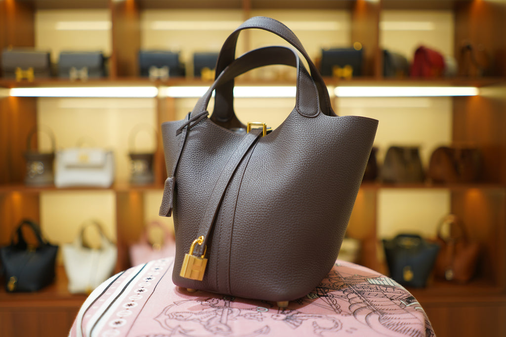 Hermes | Picotin Lock – Togo – Braun – Goldene Beschläge