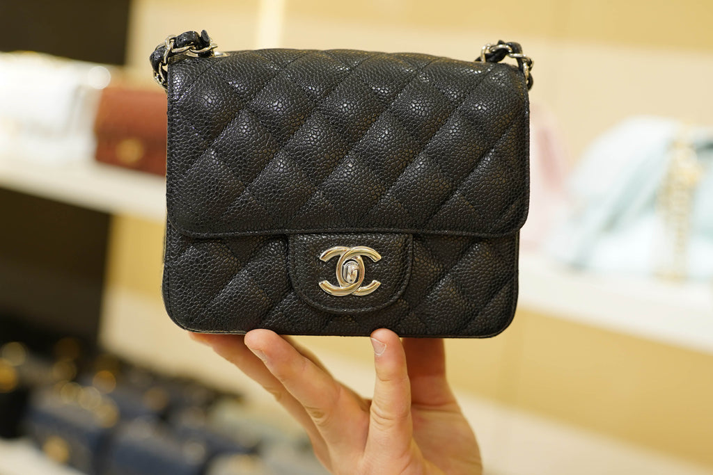 Chanel | Square Mini Flap Bag – Leather – Black – Silver Hardware