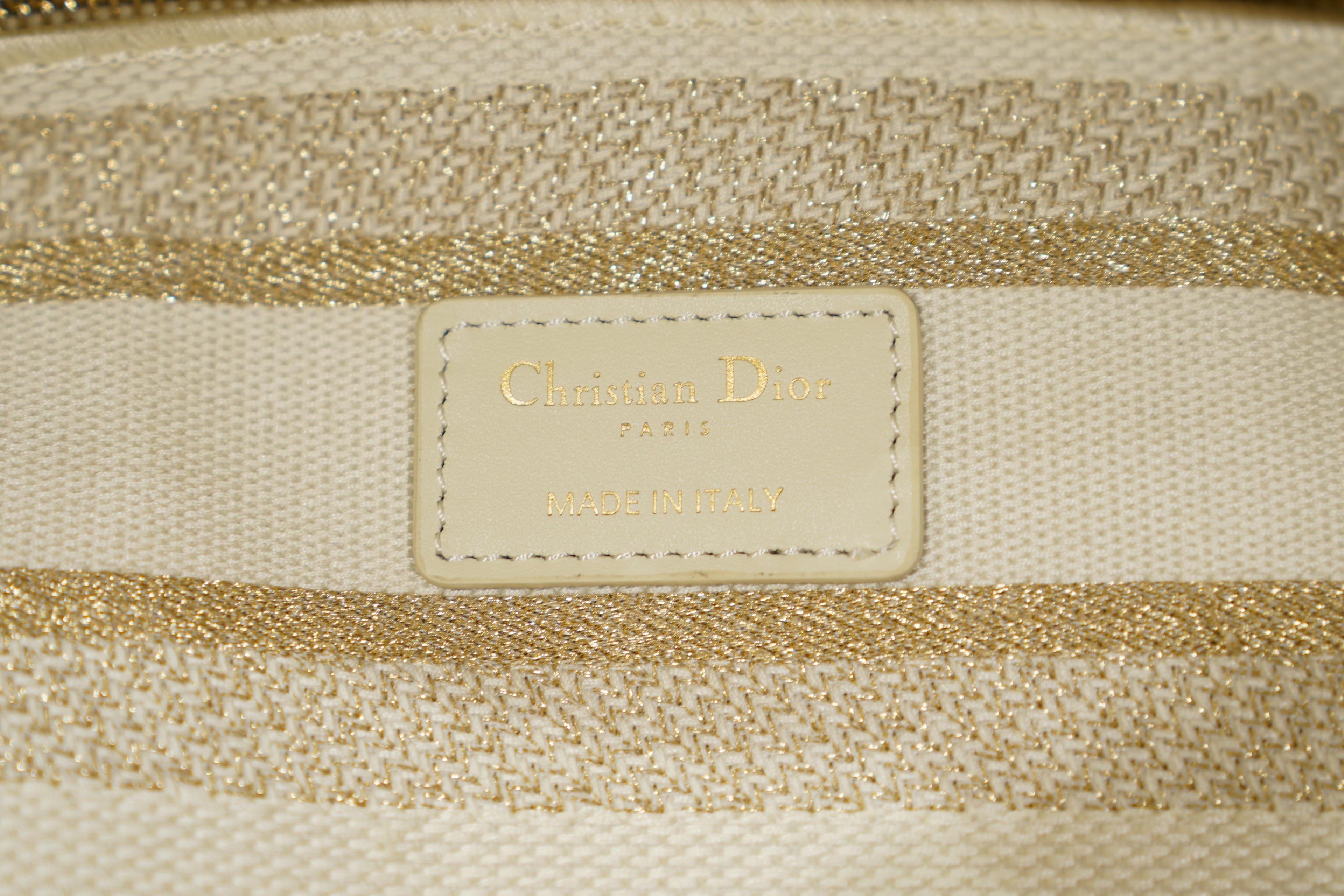 Dior | Lady Dior (Large) – Canvas – Beige – Gold Hardware