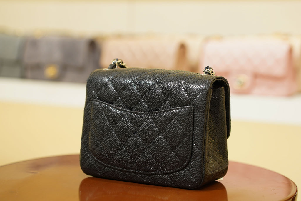 Chanel | Square Mini Flap Bag – Leather – Black – Silver Hardware