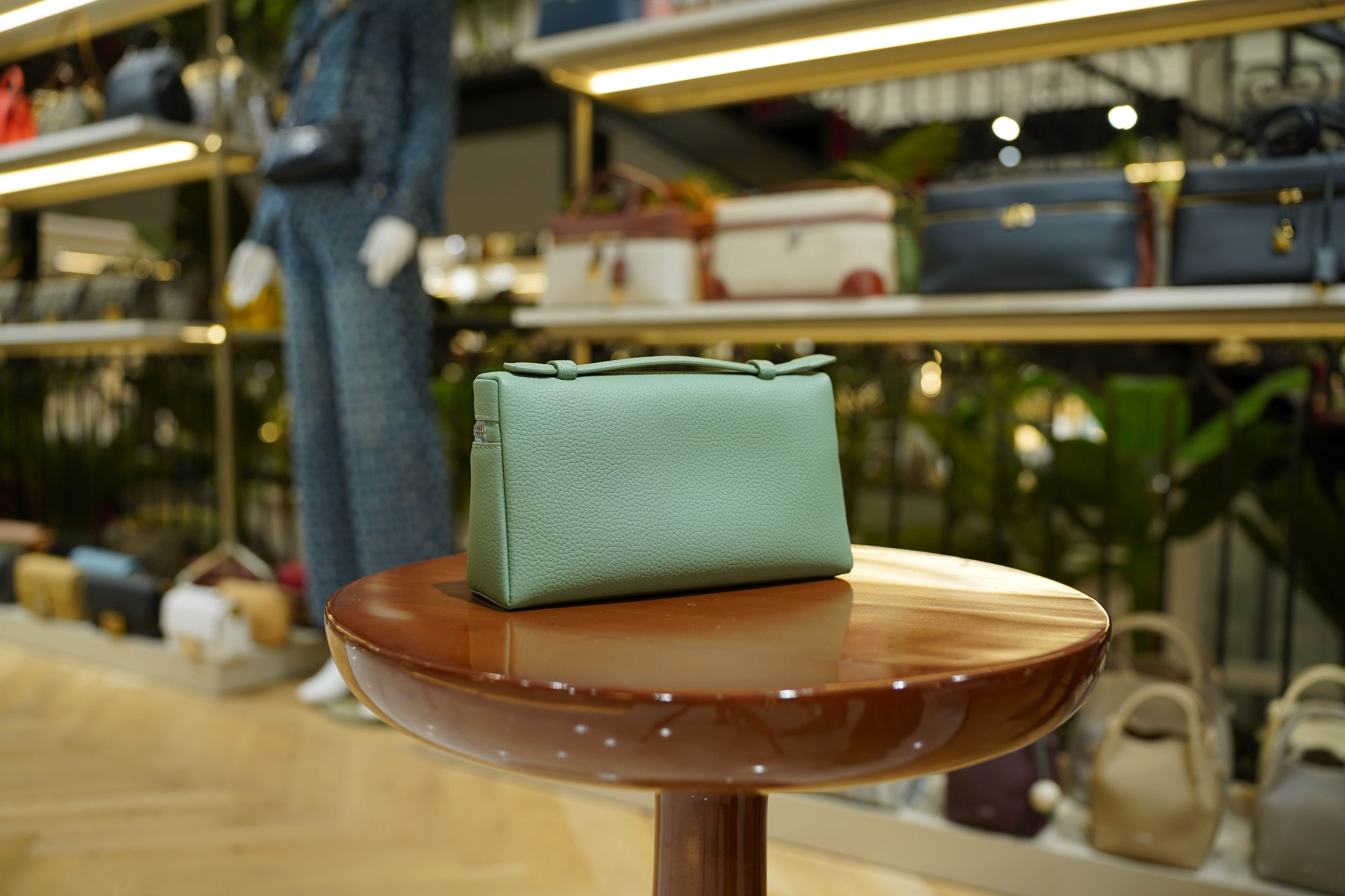 Loro Piana | Extra-Pocket-L19 – Leather – Mint Green – Silver Hardware