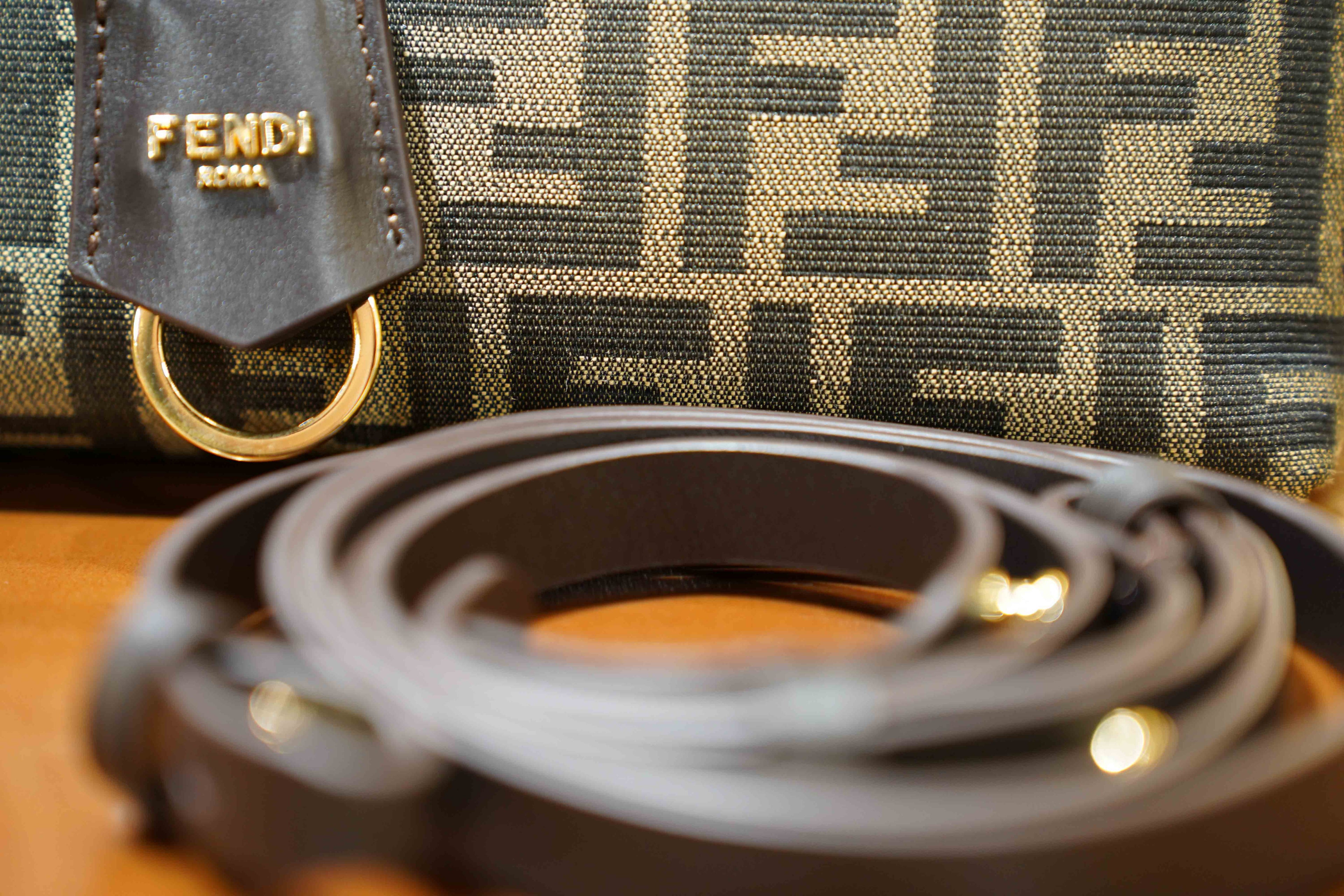 Fendi | By The Way Bag – Canvas – Black/Beige – Gold Hardware