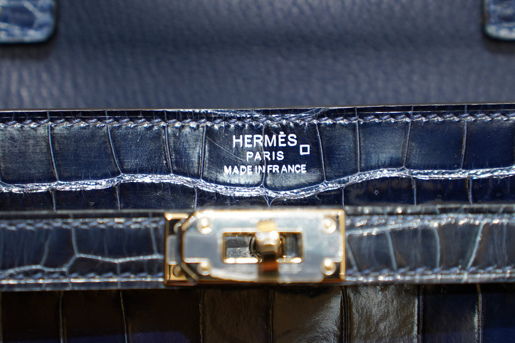 Hermes | Kelly To Go Wallet – Crocodile Leather – Black – Gold Hardware