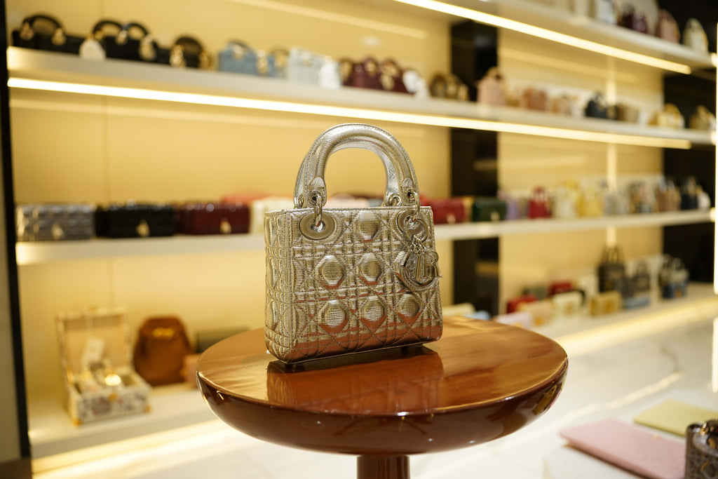 Dior | Lady Dior (Small) – Lambskin – Silver – Silver Hardware