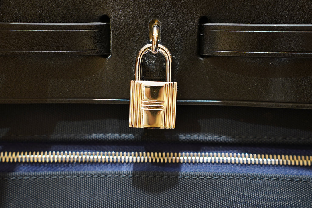 Hermes | Herbag Large – Canvas – Navy – Silver Hardware