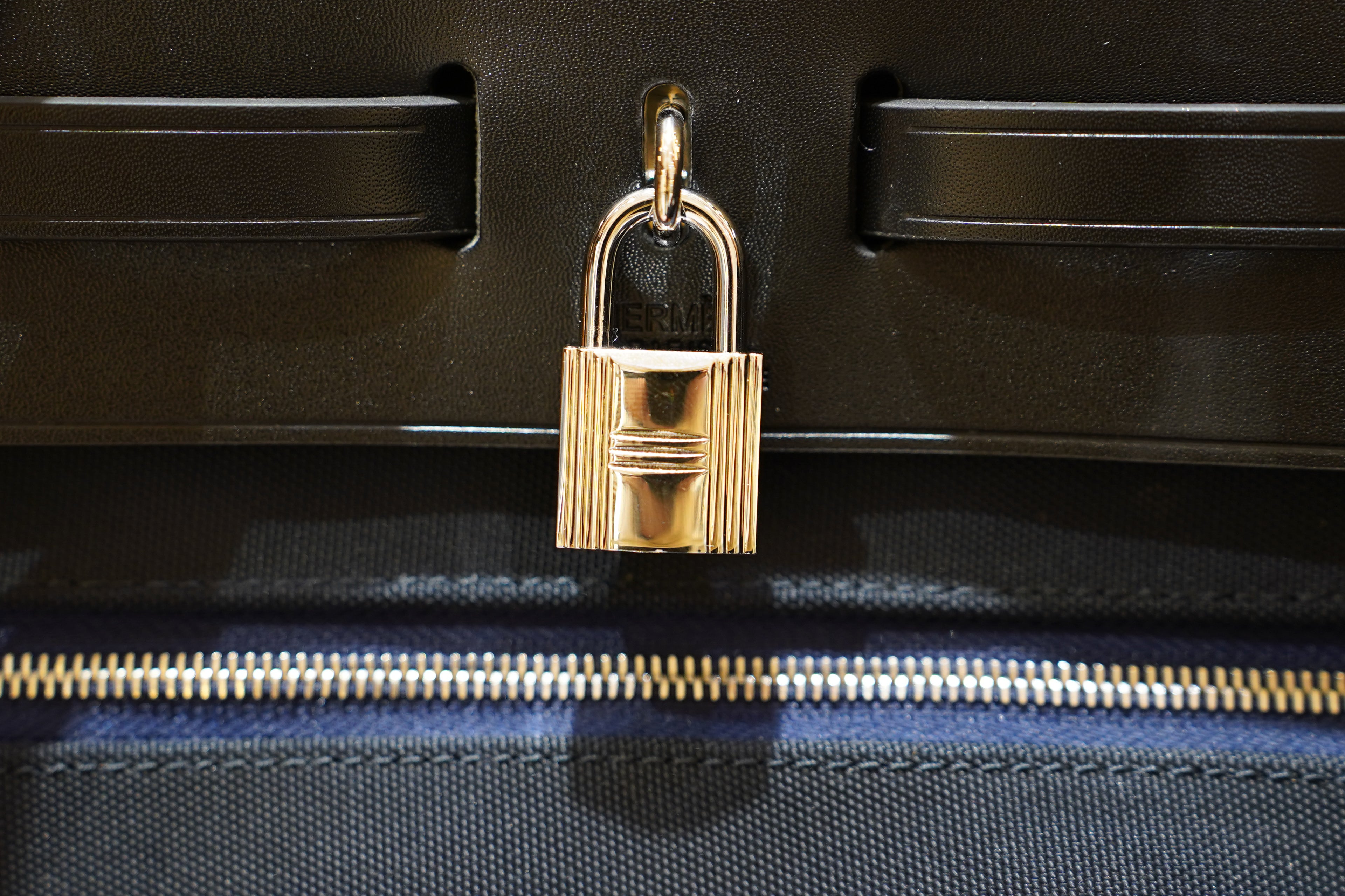 Hermes | Herbag Large – Canvas – Navy – Silver Hardware