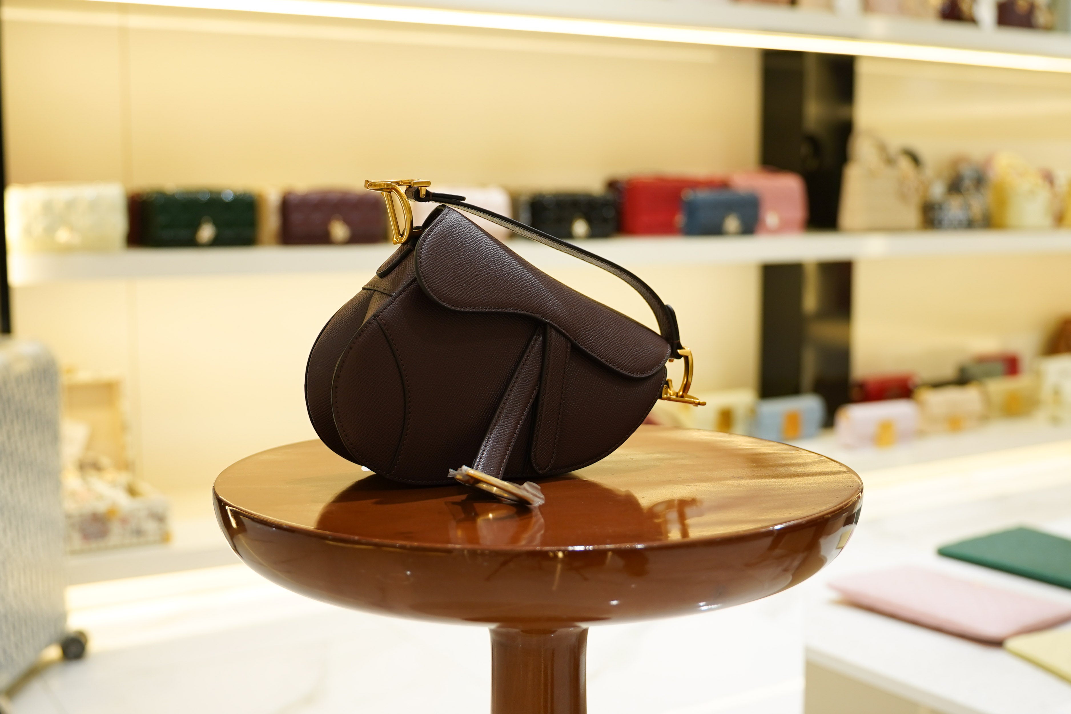 Dior | Saddle Bag (Small) – Leather – Dark Brown – Gold Hardware