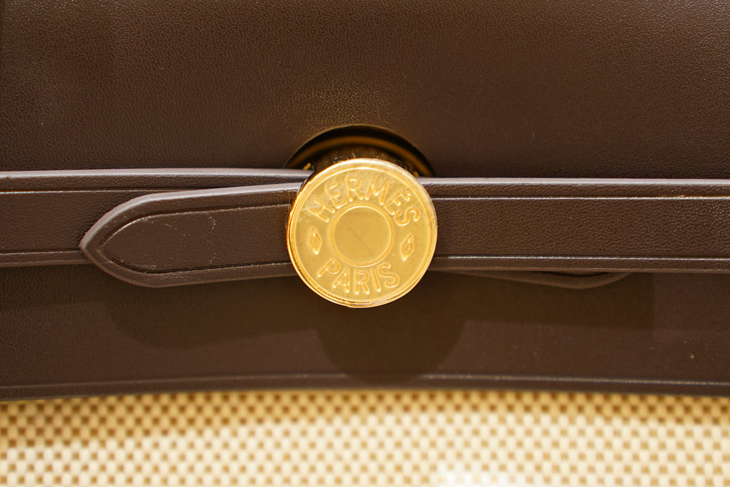 Hermes | Herbag Medium – Canvas – Beige – Gold Hardware