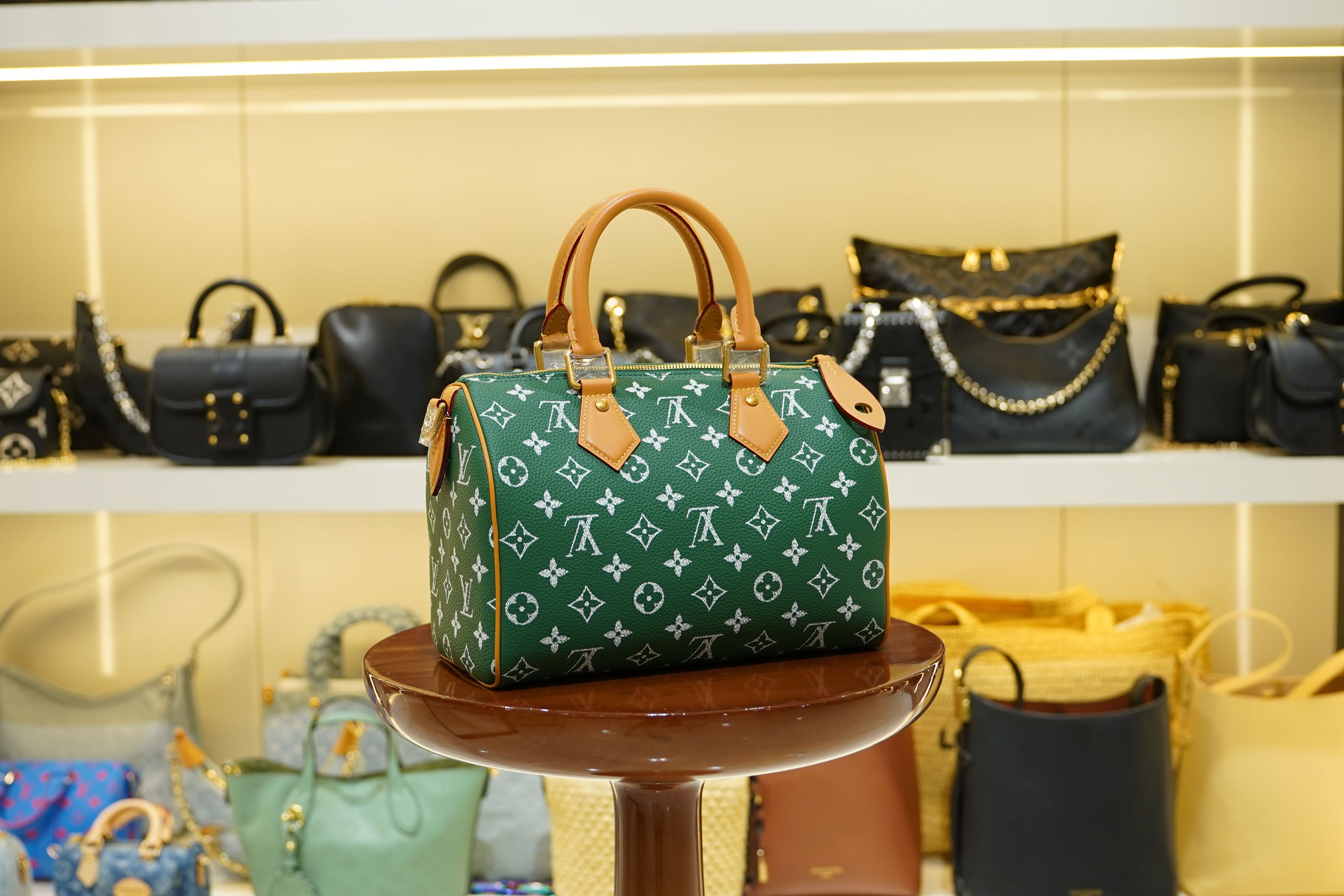 Louis Vuitton | Speedy – Canvas – Green – Gold Hardware