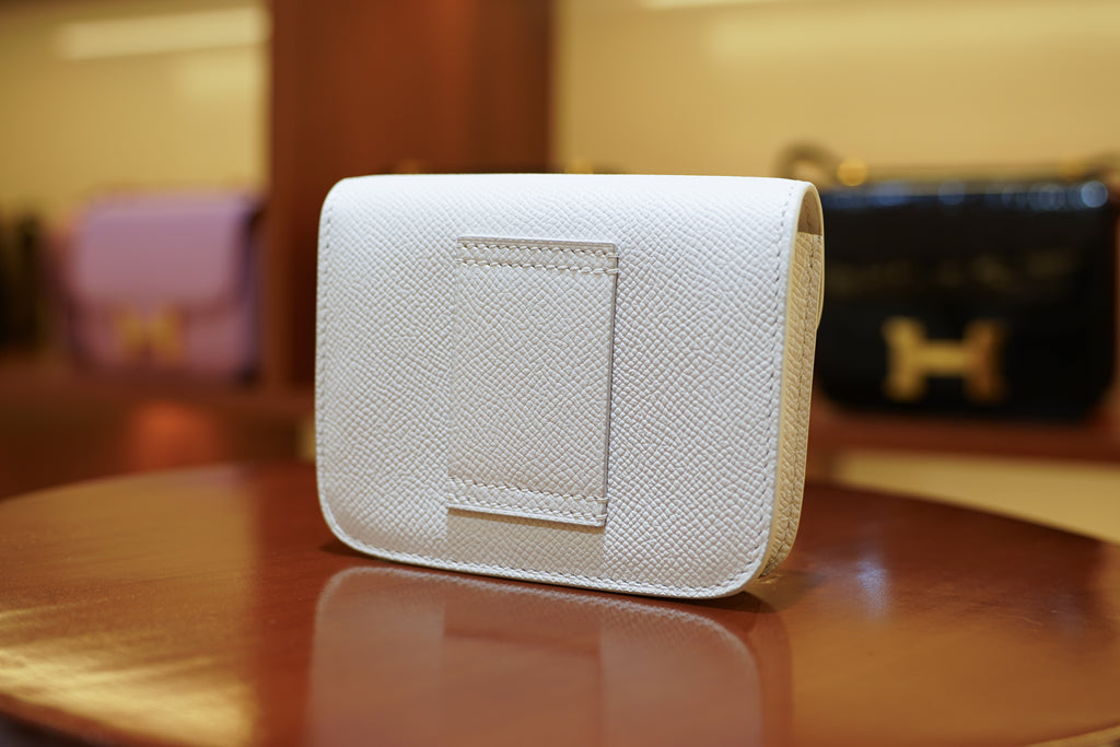 Hermes | Constance Slim Wallet – Epsom – White – Gold Hardware