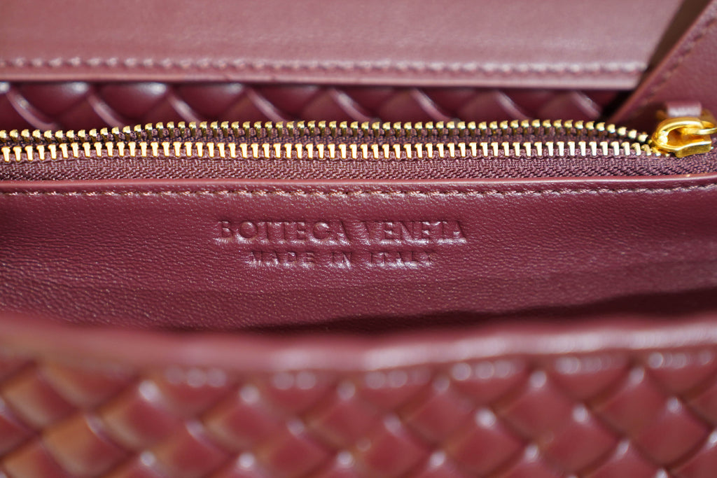 Bottega Veneta | Patti – Intrecciato – Bordeaux – Silver Hardware