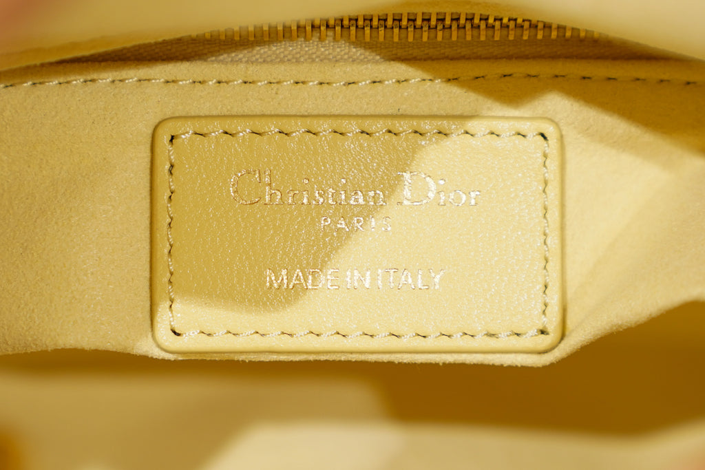 Dior | Lady Dior (Small) – Lambskin – Yellow – Gold Hardware