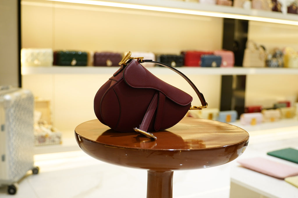 Dior | Saddle Bag (Small) – Leather – Bordeaux – Gold Hardware
