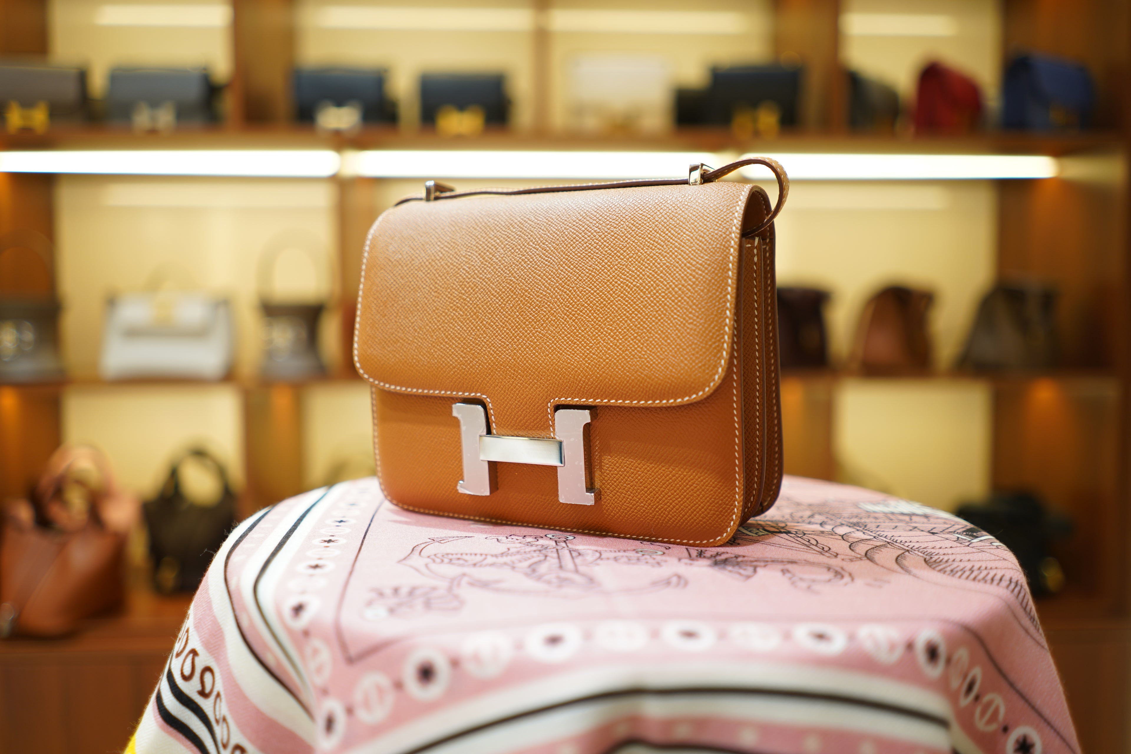 Hermes | Constance – Epsom – Orange – Silver Hardware