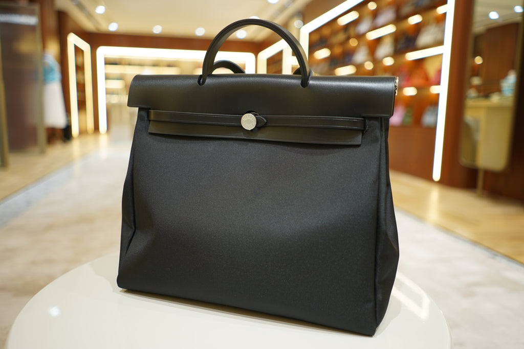 Hermes | Herbag Large – Canvas – Black – Silver Hardware