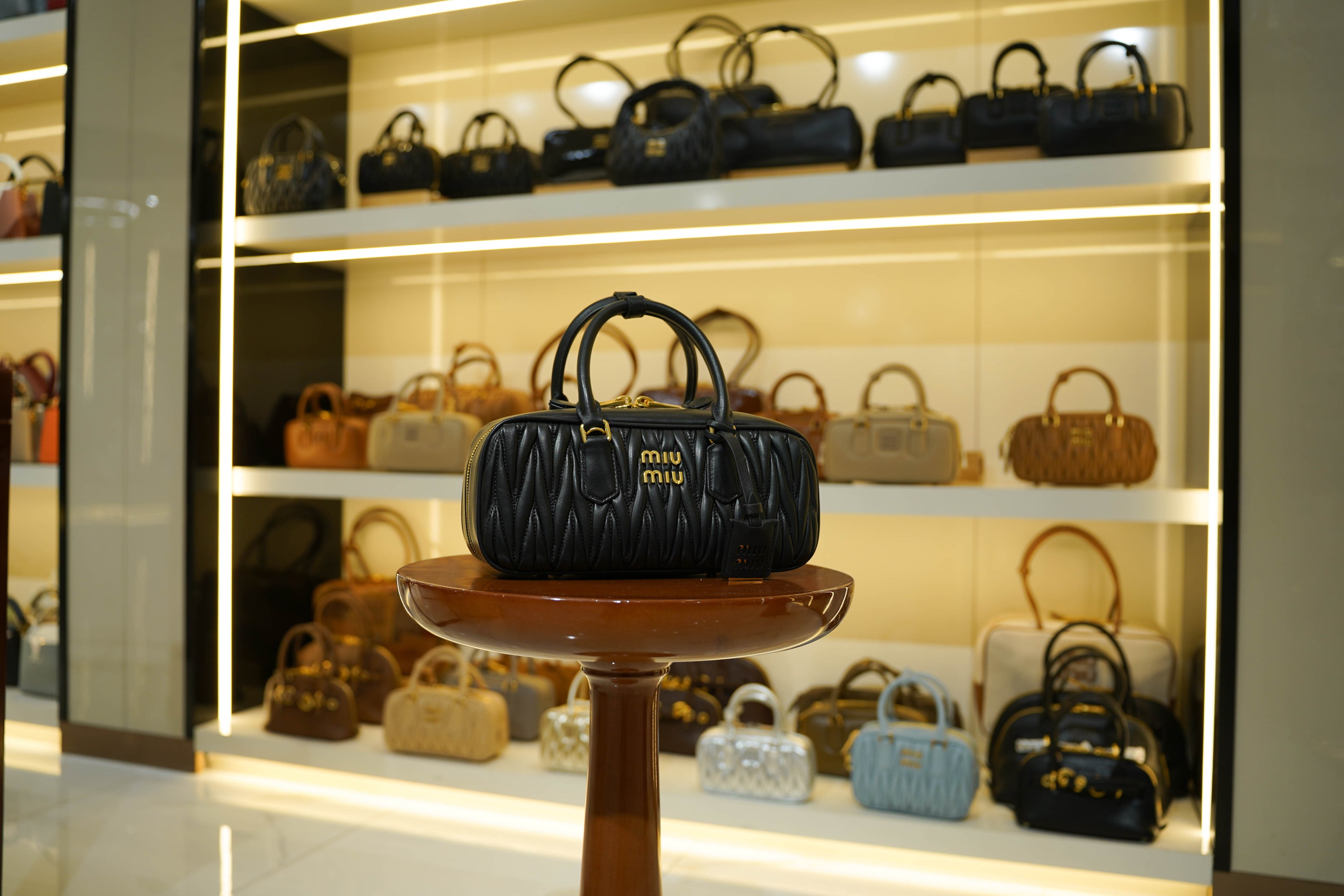 Miu Miu | Arcadie (Large) – Matelassé – Black – Gold Hardware