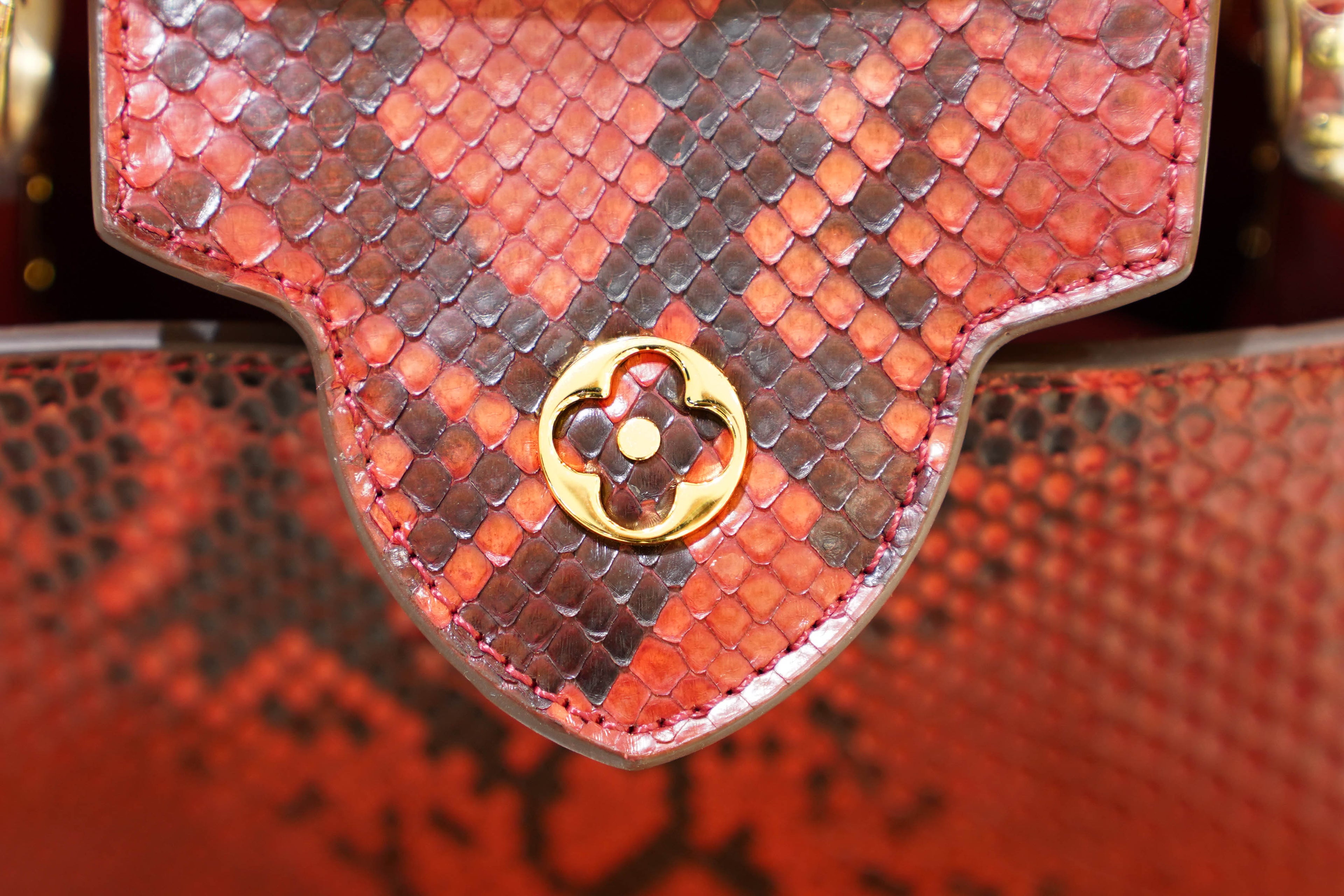 Louis Vuitton | Capucines Medium – Python – Red – Gold Hardware