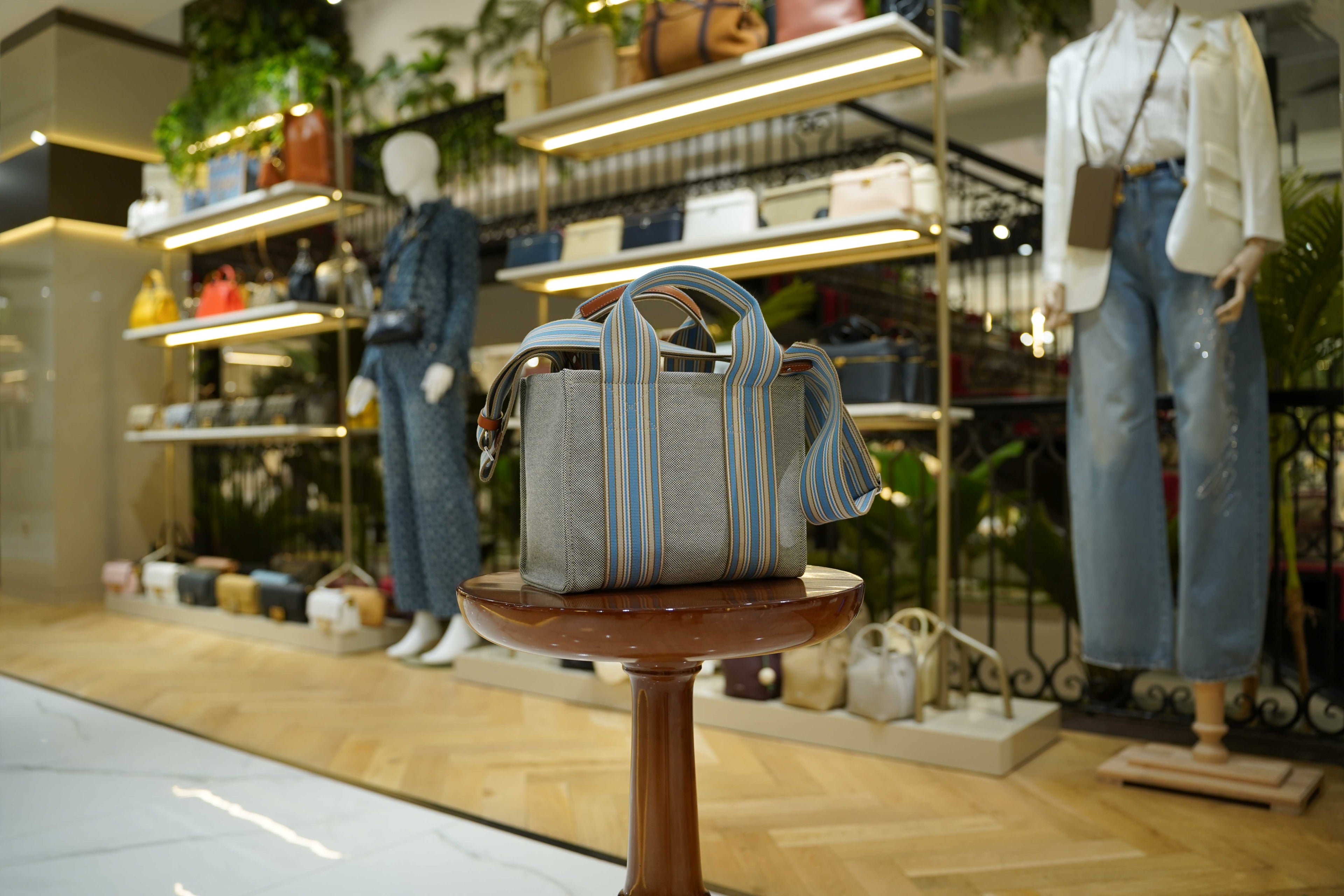 Loro Piana | The Suitcase Stripe (Mini) – Canvas – Grey – Silver Hardware