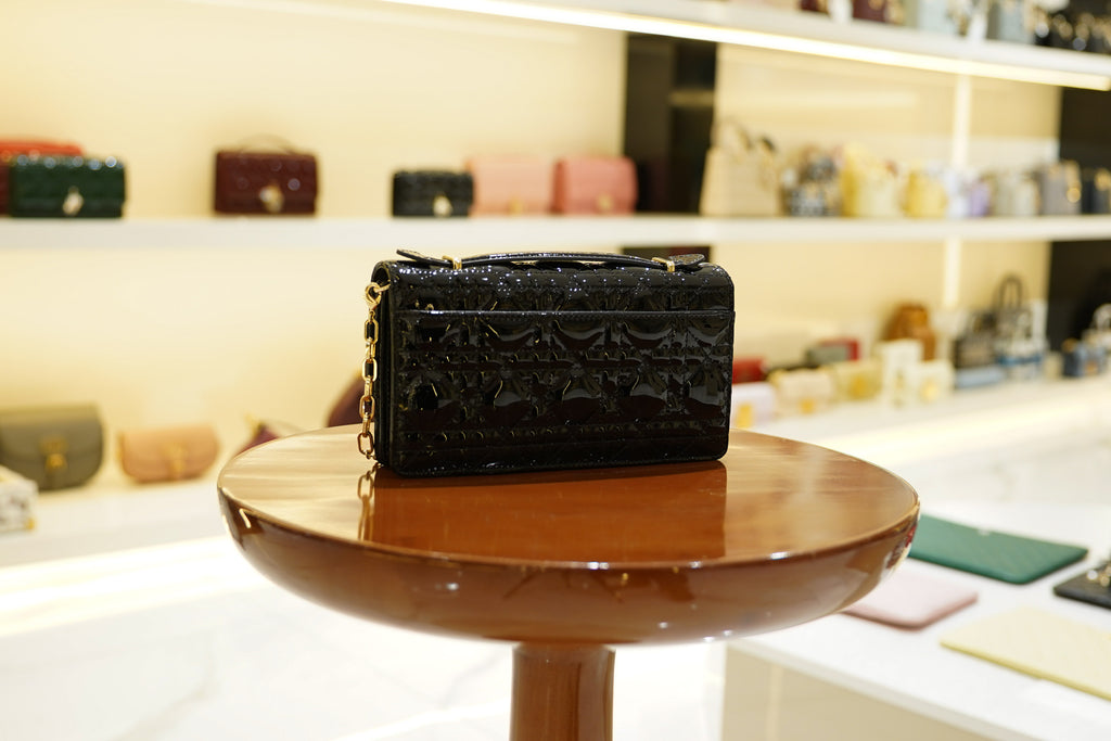 Dior | My Dior Mini Bag – Patent Leather – Black – Gold Hardware