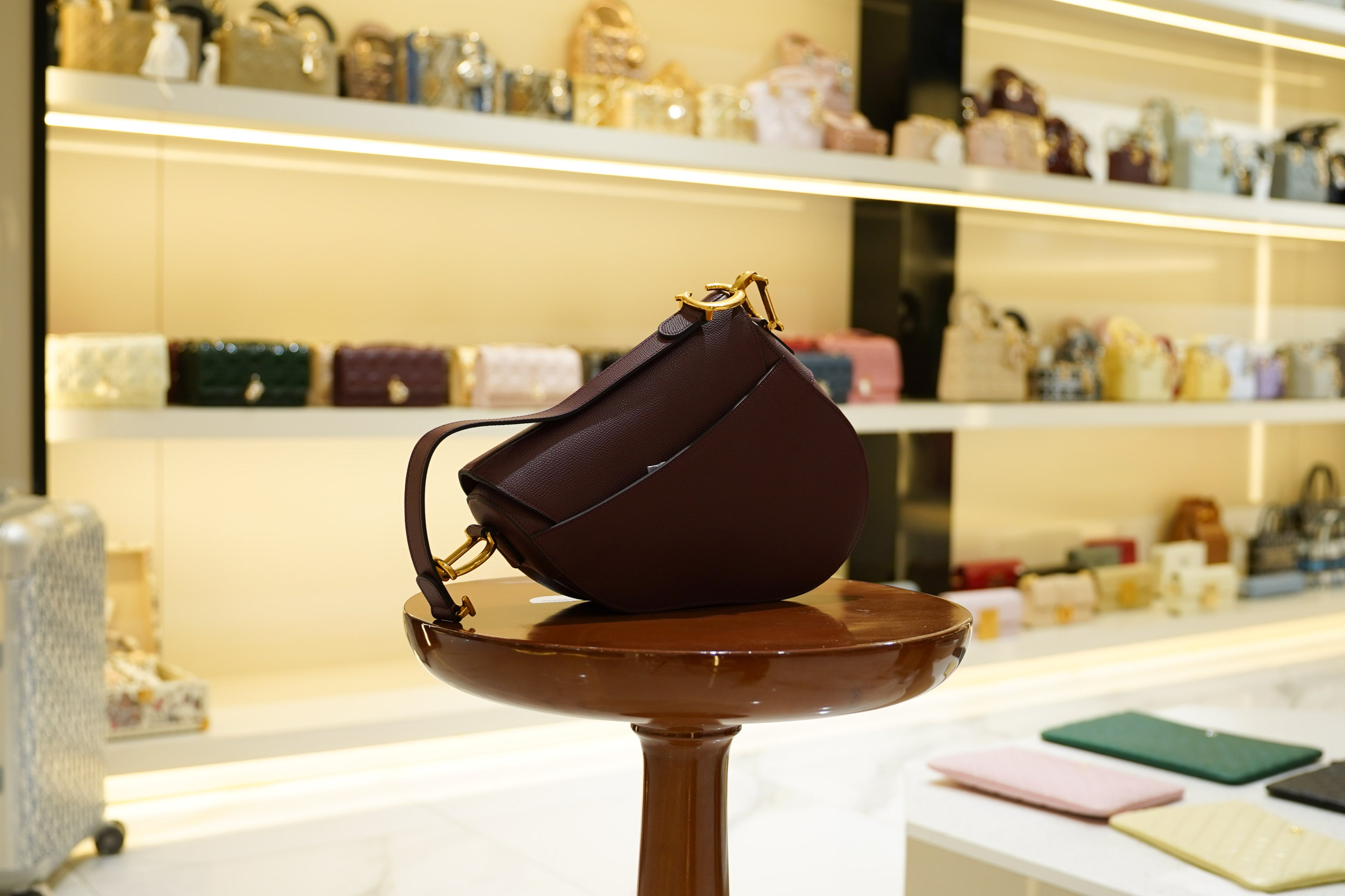 Dior | Saddle Bag (Large) – Leather – Burgundy – Gold Hardware