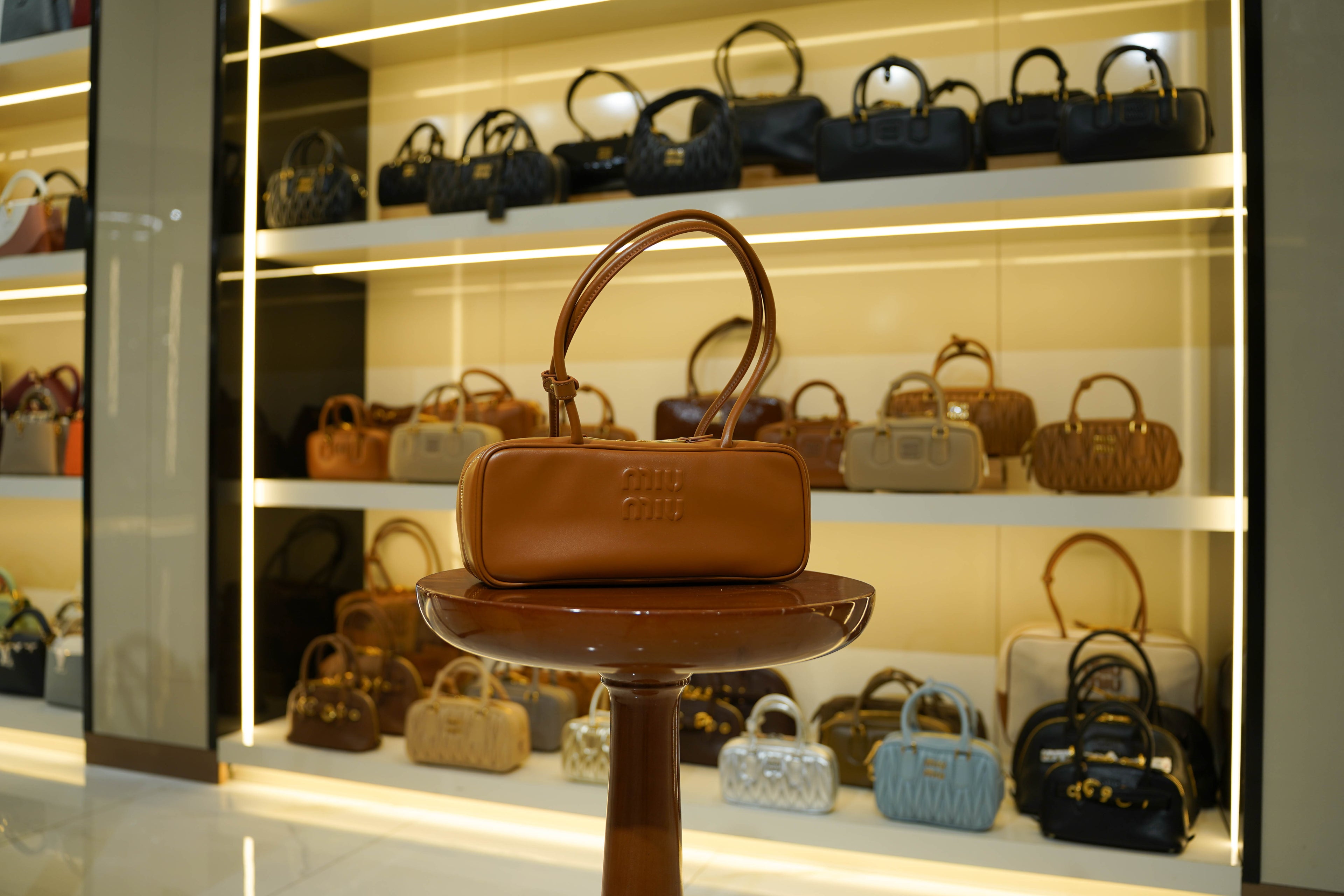 Miu Miu | Beau – Leather – Brown – Gold Hardware