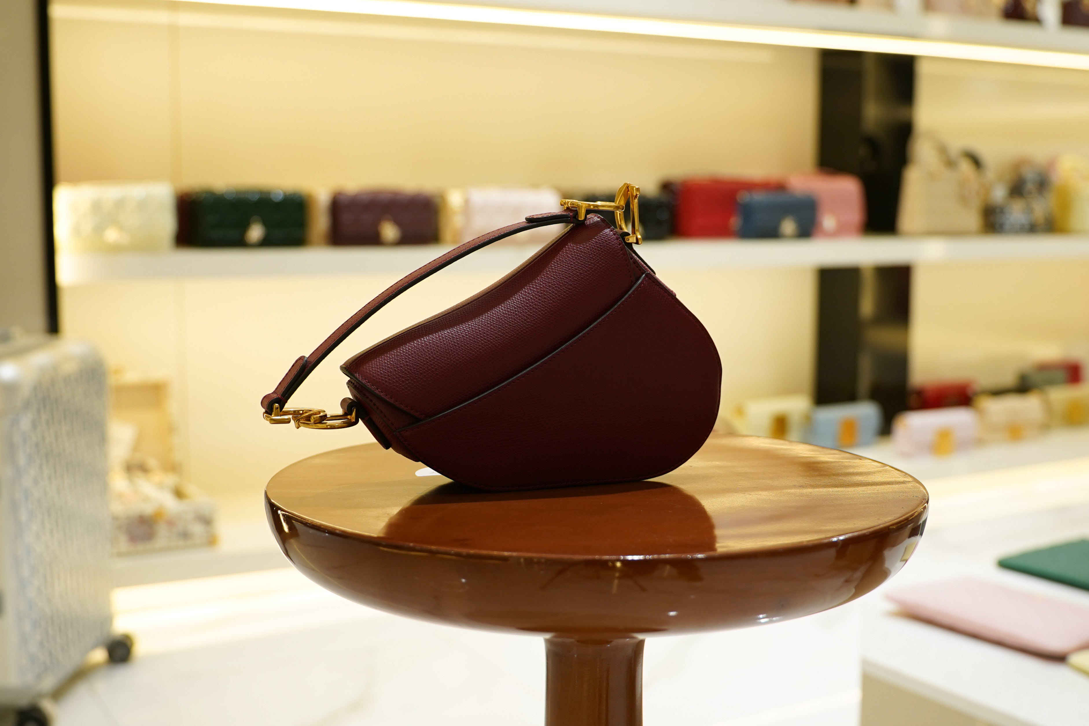 Dior | Saddle Bag (Small) – Leather – Bordeaux – Gold Hardware