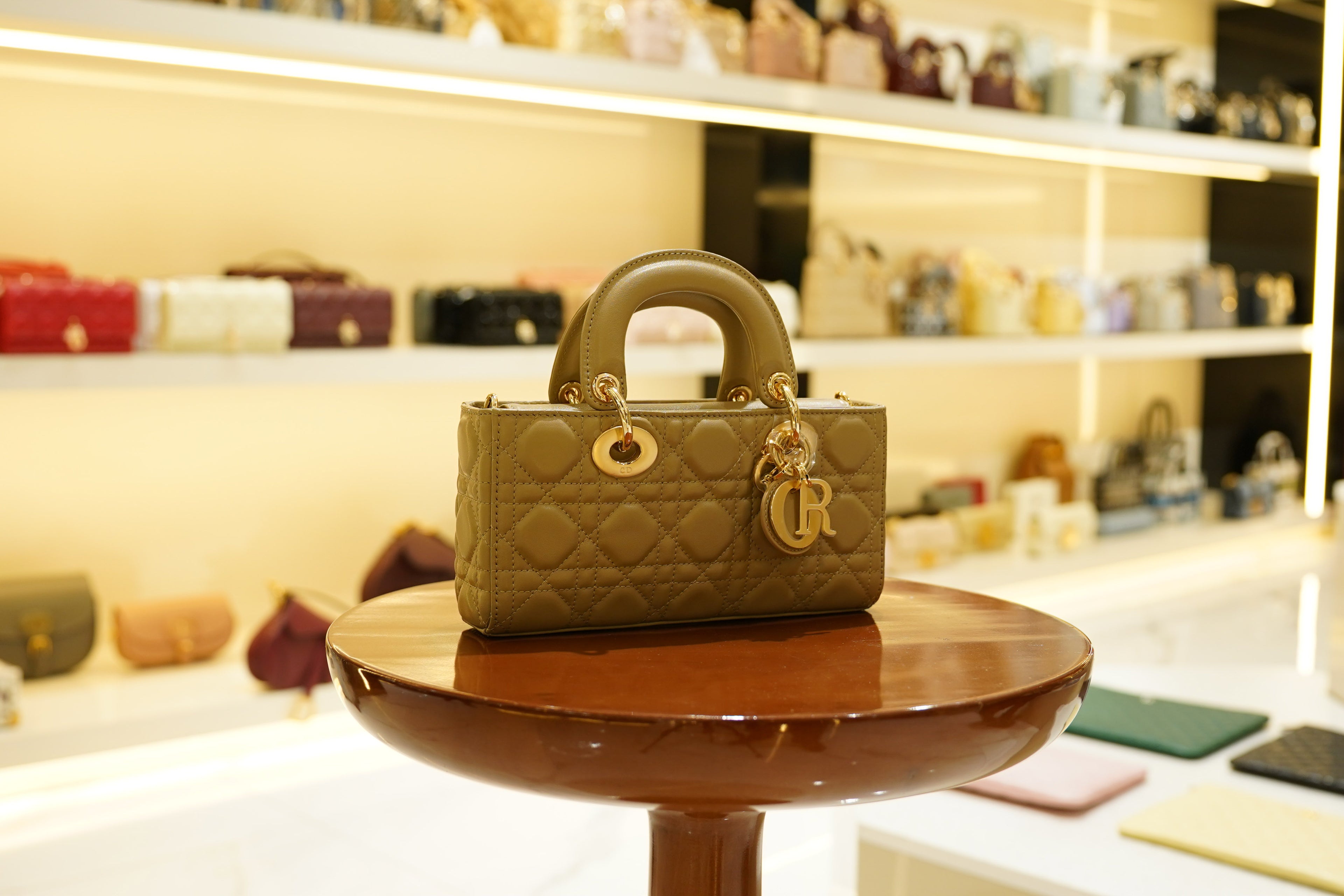 Dior | D-Joy Bag – Leather – Khaki – Gold Hardware