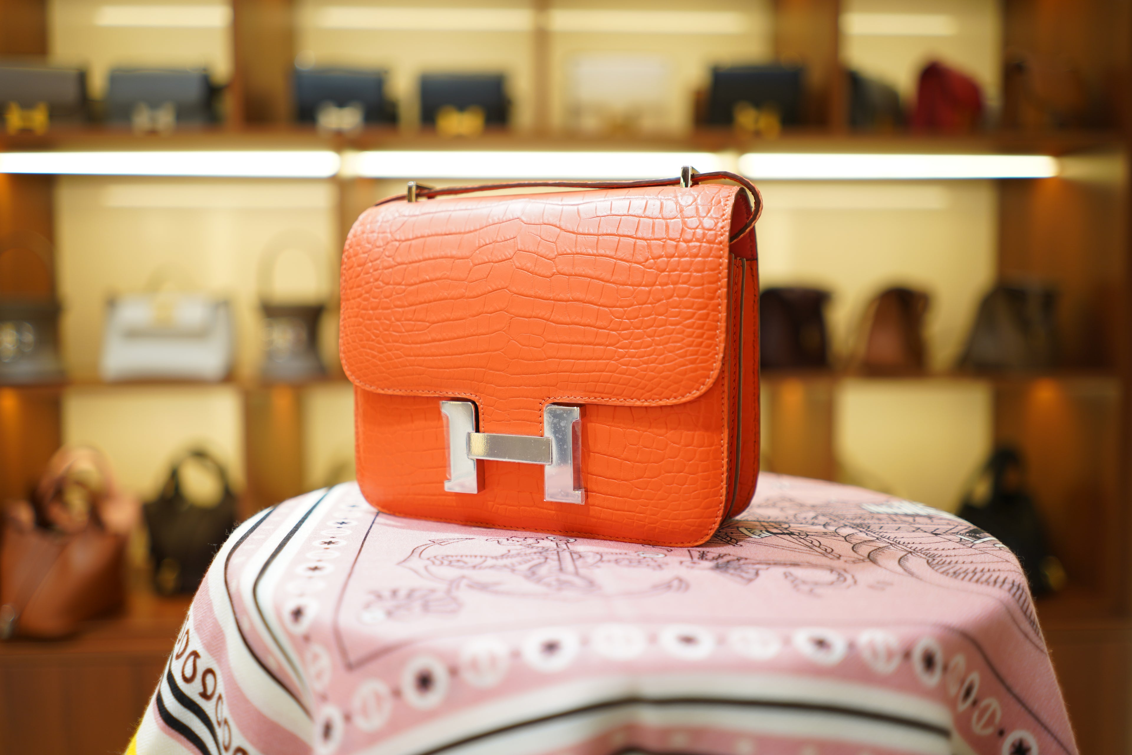 Hermes | Constance – Leather – Orange – Silver Hardware