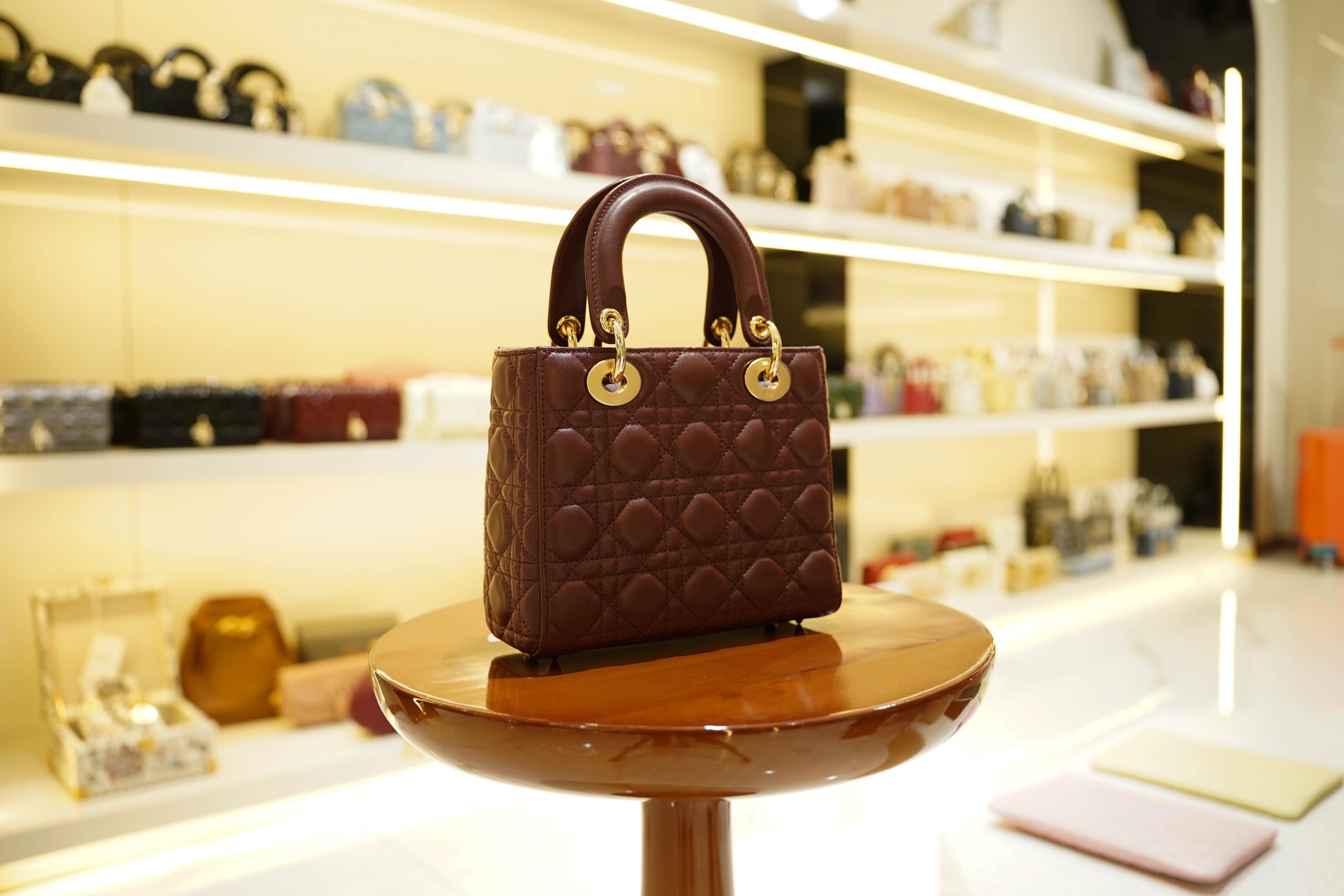 Dior | Lady Dior – Lambskin – Burgundy – Gold Hardware