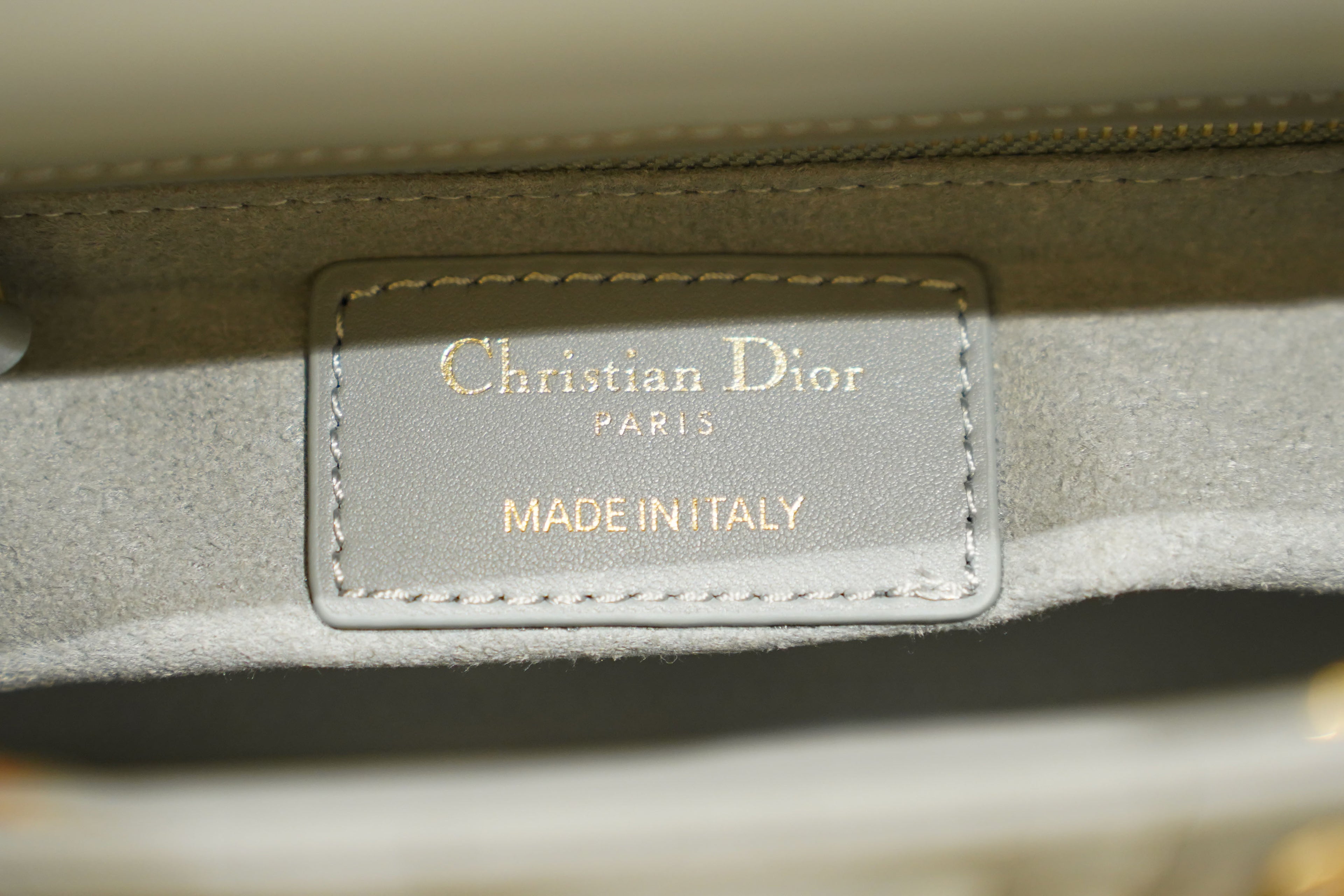 Dior | Lady Dior (Small) – Lambskin – Gray – Gold Hardware