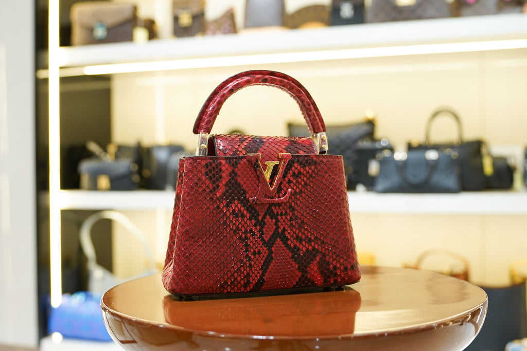 Louis Vuitton | Capucines Medium – Python – Red – Gold Hardware