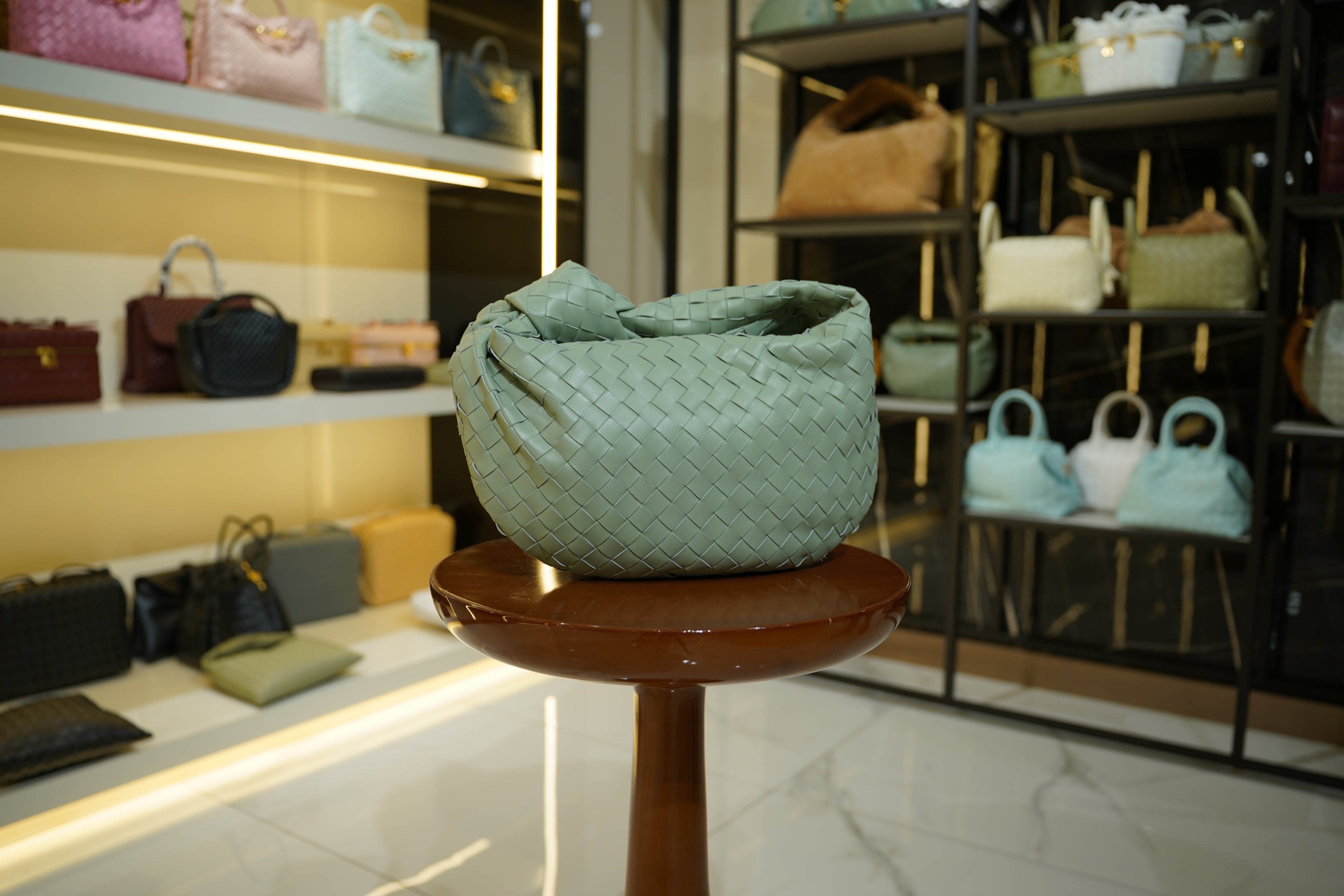 Bottega Veneta | Jodie – Leather – Green – Gold Hardware