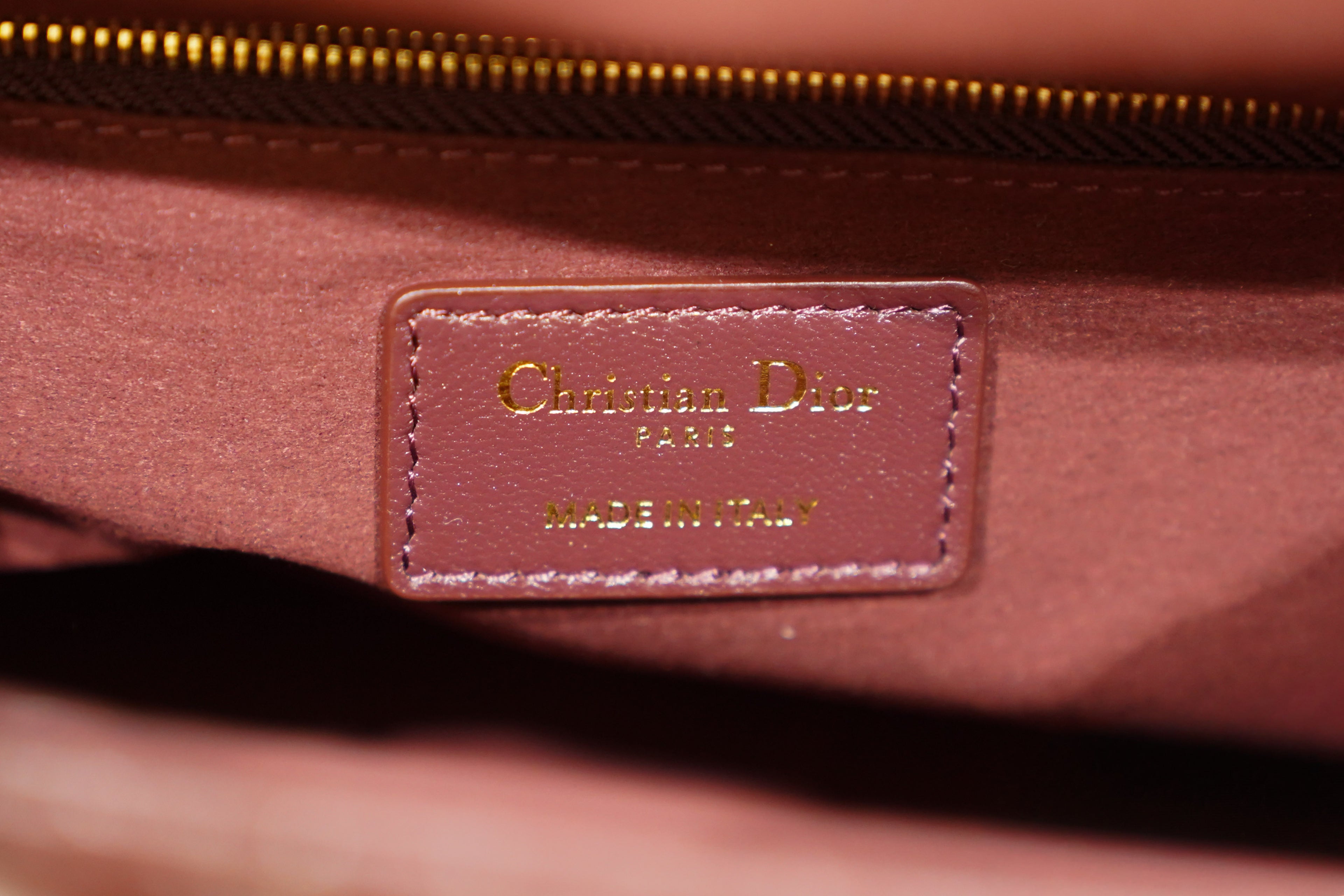 Dior | Lady Dior (Large) – Lambskin – Bordeaux – Gold Hardware