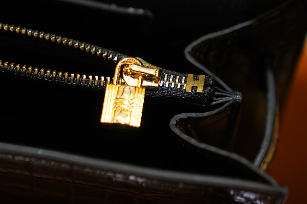 Hermes | Kelly – 28 – Crocodile Leather – Black – Gold Hardware