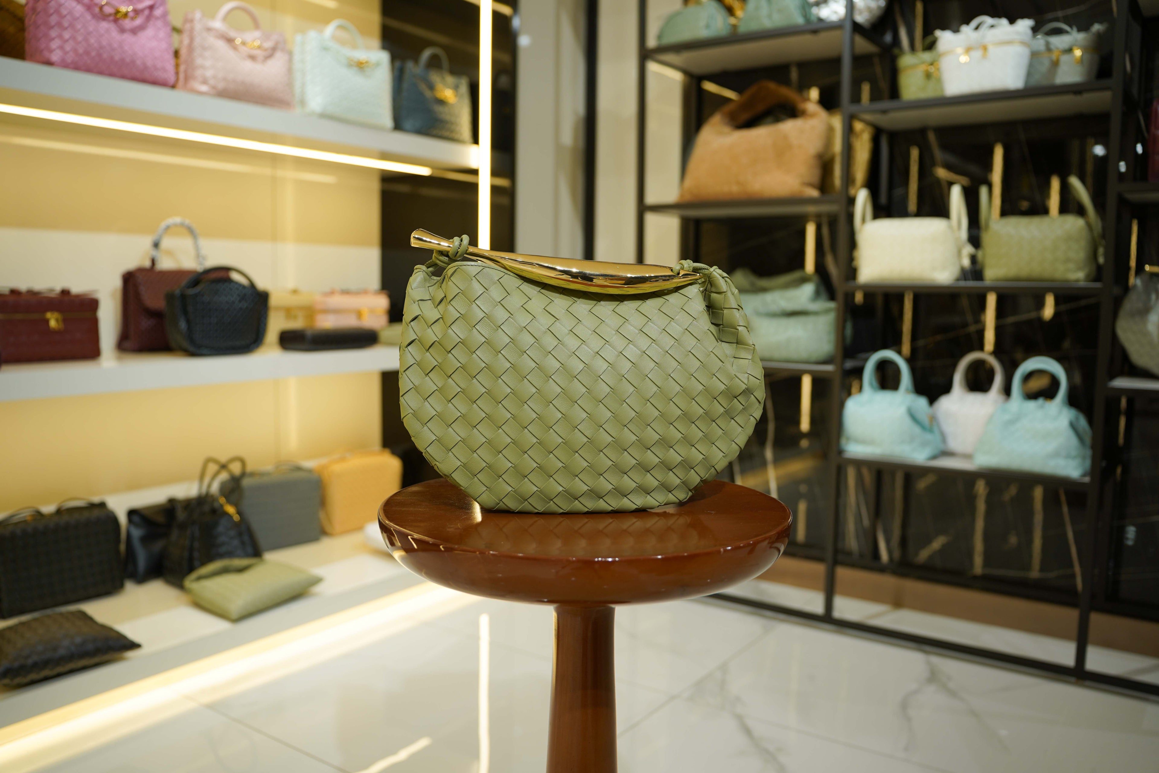 Bottega Veneta | Sardine – Intrecciato – Verde Oliva – Gold Hardware