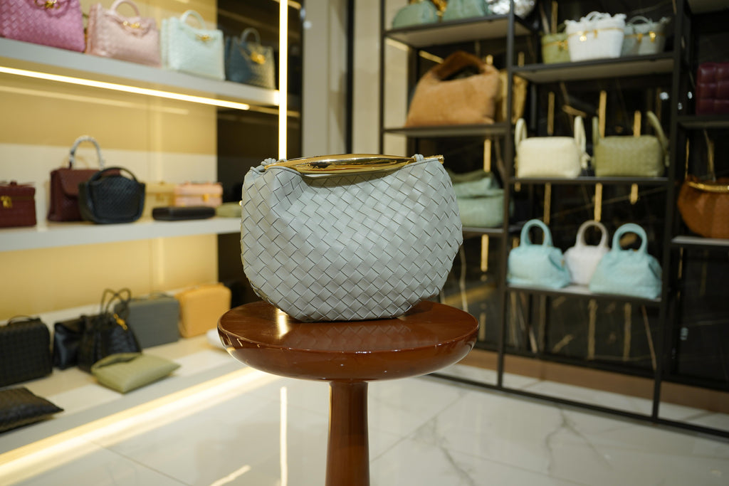 Bottega Veneta | Sardine – Intrecciato – Gray – Gold Hardware